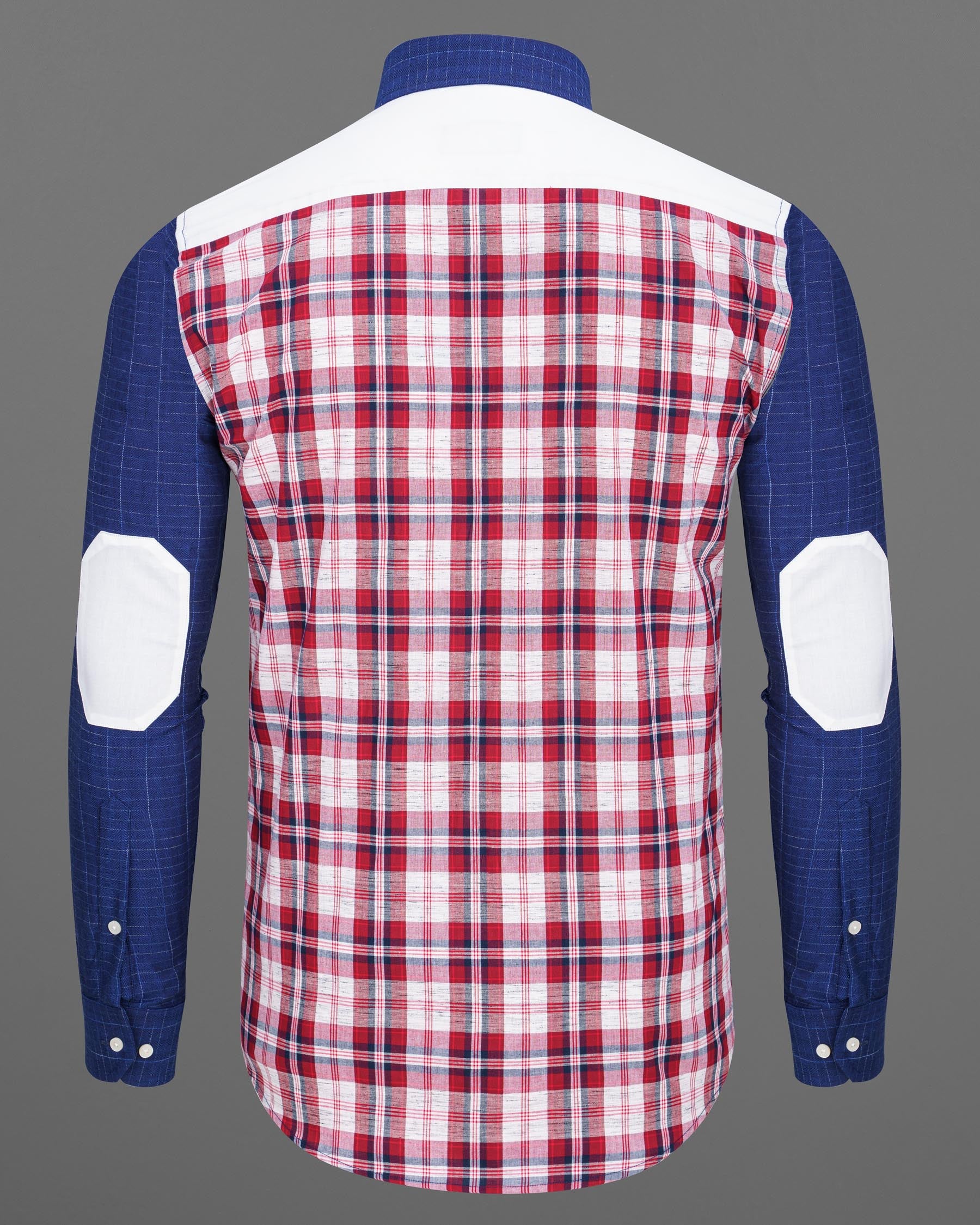 Lucky Point Blue Plaid Twill Textured Premium Cotton Shirt