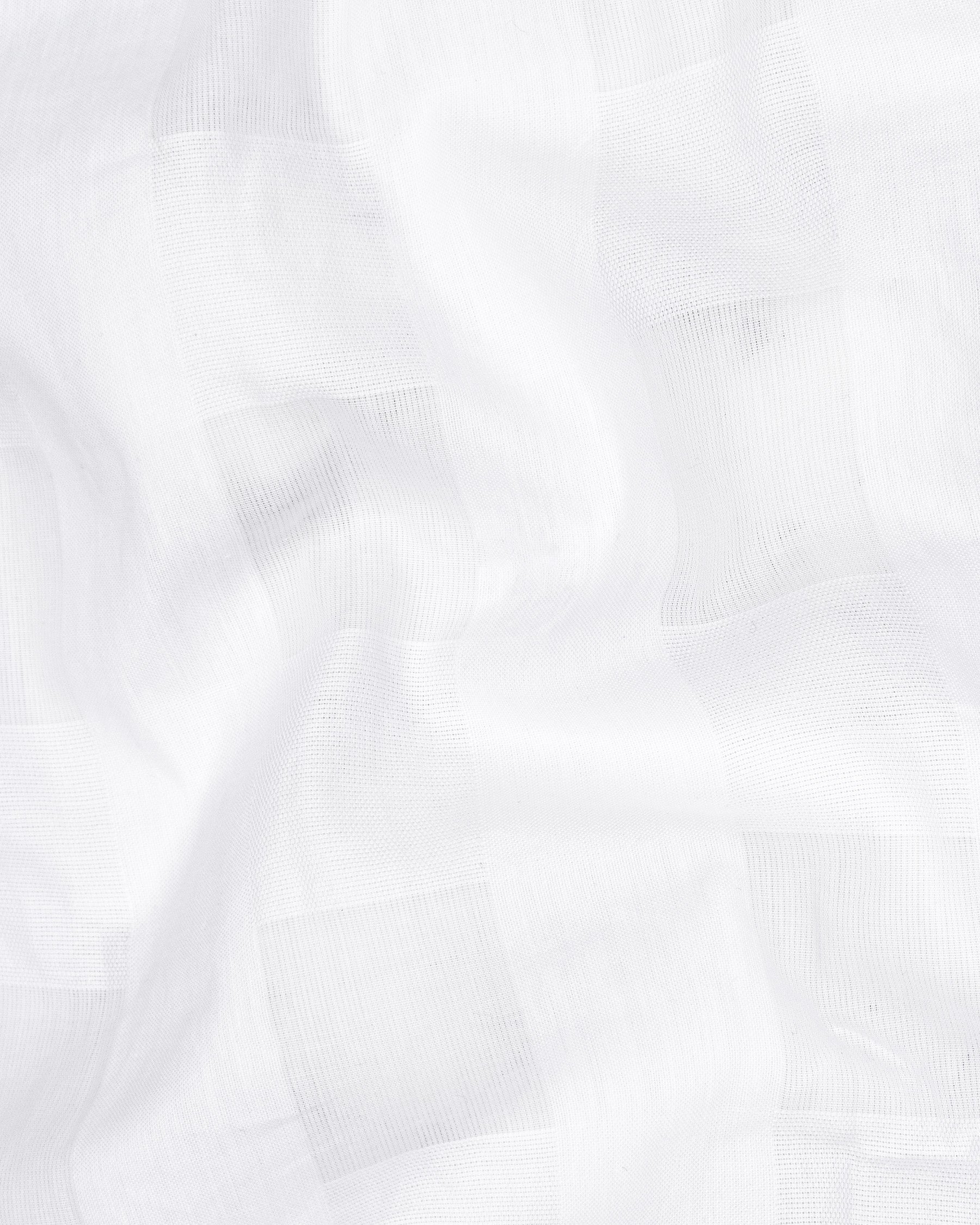 Bright White Dobby Textured Premium Giza Cotton Shirt