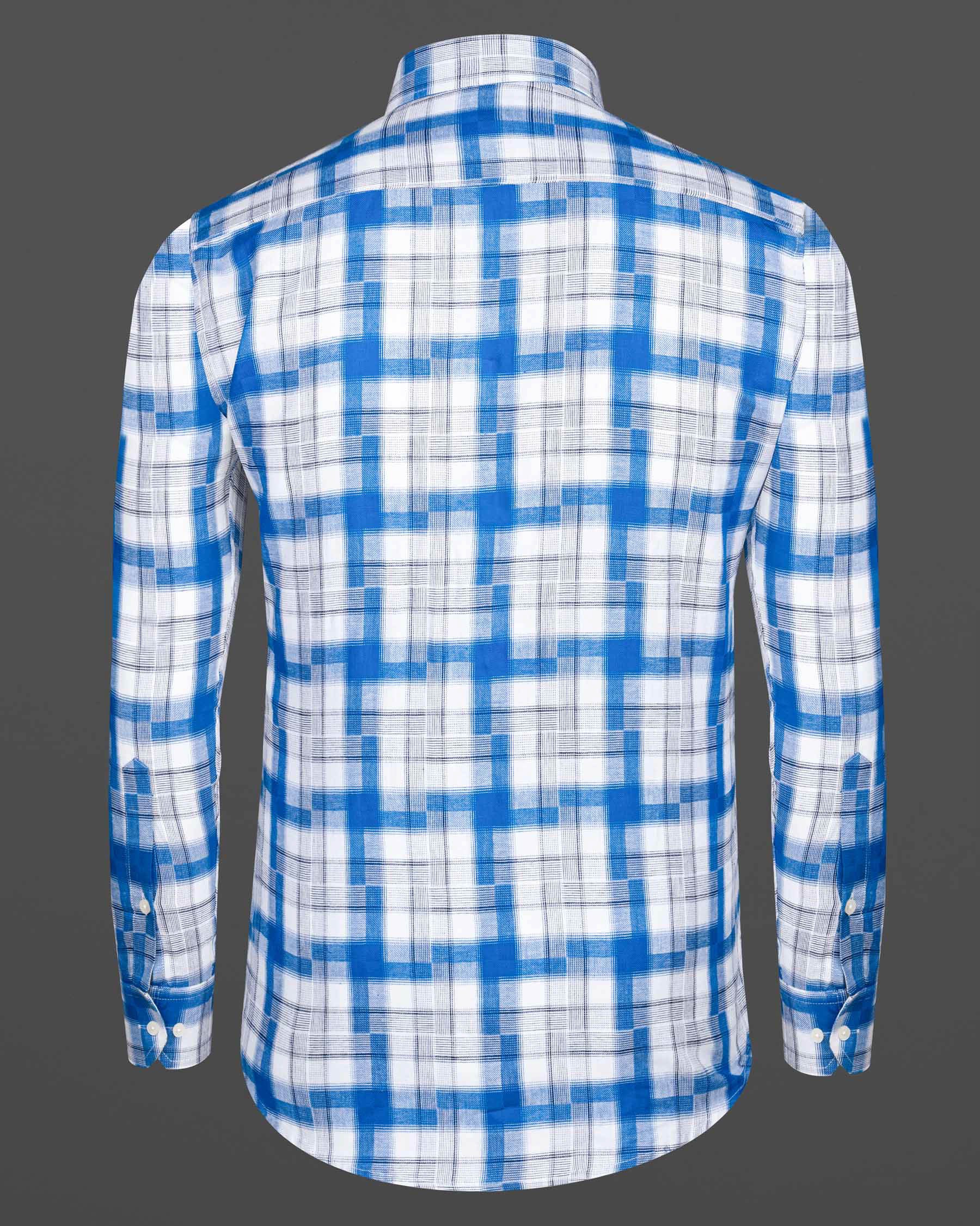 Bright White and Havelock Blue Plaid Twill Textured Premium Cotton Shirt 6679-BD-38,6679-BD-H-38,6679-BD-39,6679-BD-H-39,6679-BD-40,6679-BD-H-40,6679-BD-42,6679-BD-H-42,6679-BD-44,6679-BD-H-44,6679-BD-46,6679-BD-H-46,6679-BD-48,6679-BD-H-48,6679-BD-50,6679-BD-H-50,6679-BD-52,6679-BD-H-52