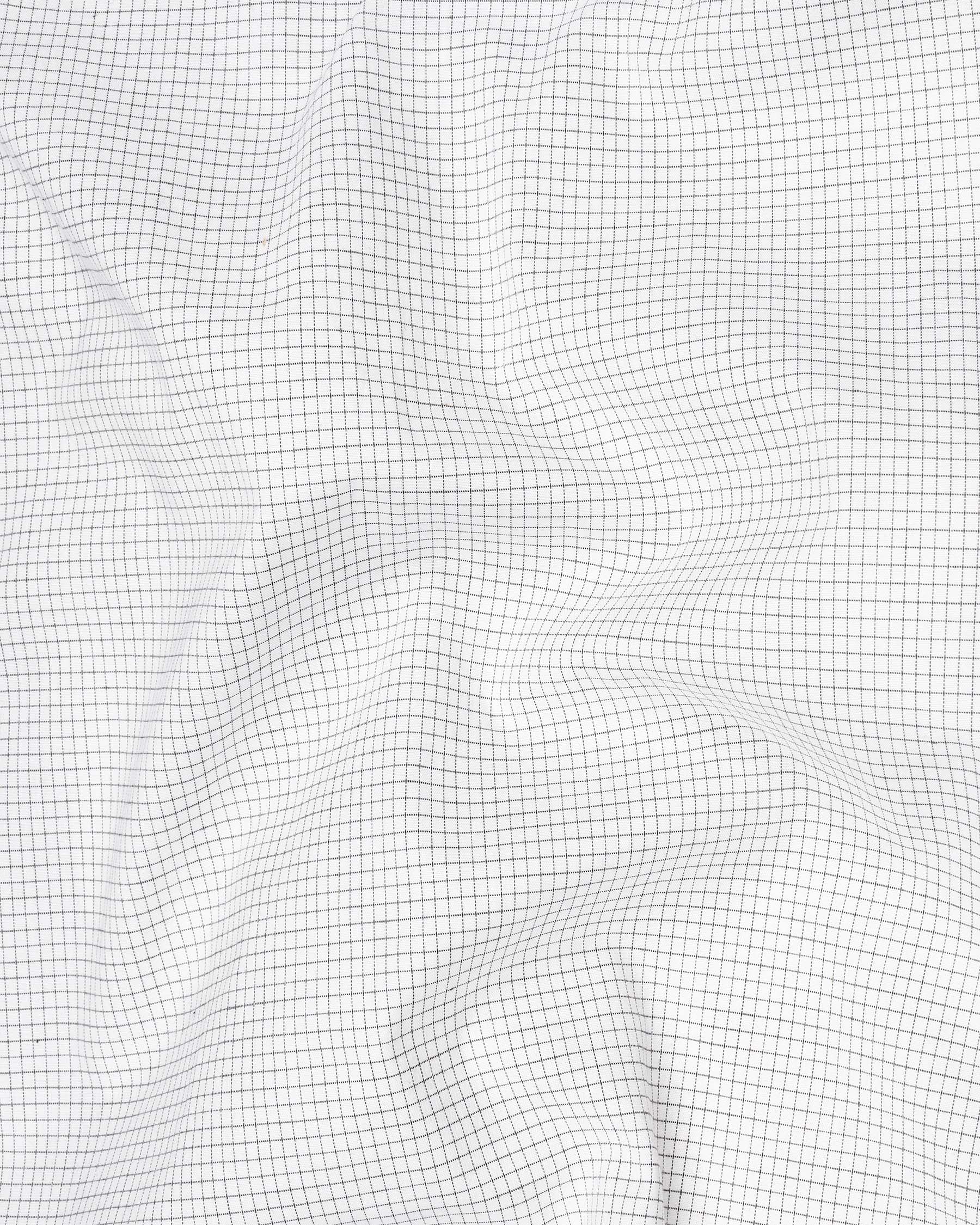 White with Black Micro Checkered Premium Cotton Shirt