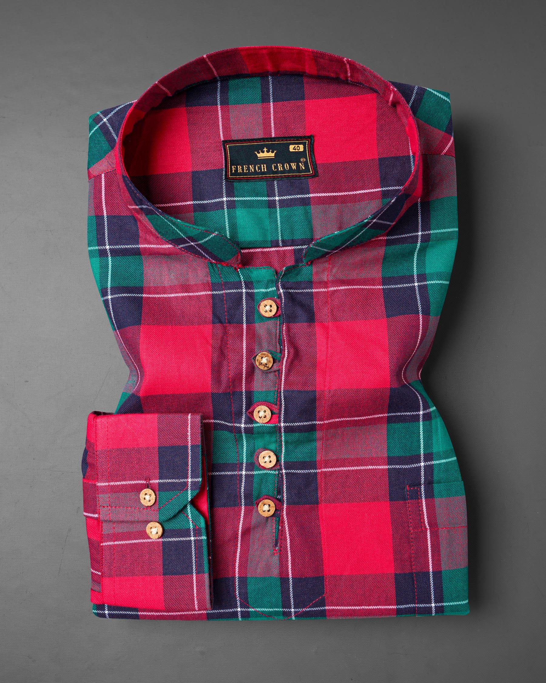 Dark Cyan Green with Rich Maroon Twill Checkered Premium Cotton Kurta Shirt 6730-KS-38,6730-KS-38,6730-KS-39,6730-KS-39,6730-KS-40,6730-KS-40,6730-KS-42,6730-KS-42,6730-KS-44,6730-KS-44,6730-KS-46,6730-KS-46,6730-KS-48,6730-KS-48,6730-KS-50,6730-KS-50,6730-KS-52,6730-KS-52