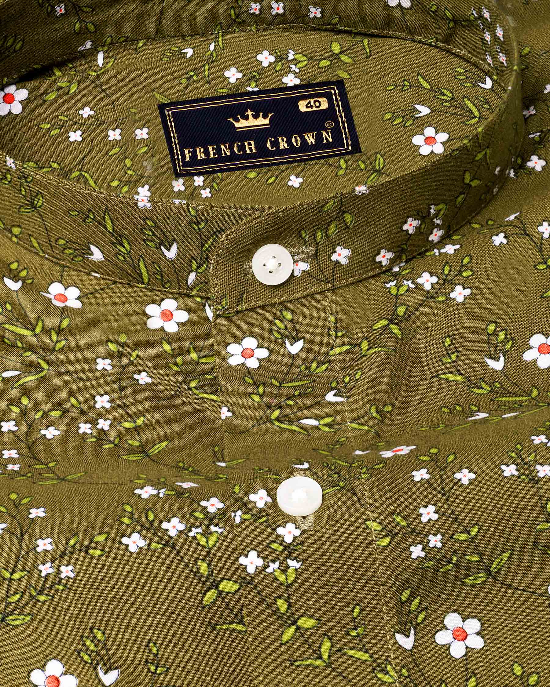 Pesto Green Floral Printed Premium Tencel Shirt 6763-M-38,6763-M-38,6763-M-39,6763-M-39,6763-M-40,6763-M-40,6763-M-42,6763-M-42,6763-M-44,6763-M-44,6763-M-46,6763-M-46,6763-M-48,6763-M-48,6763-M-50,6763-M-50,6763-M-52,6763-M-52