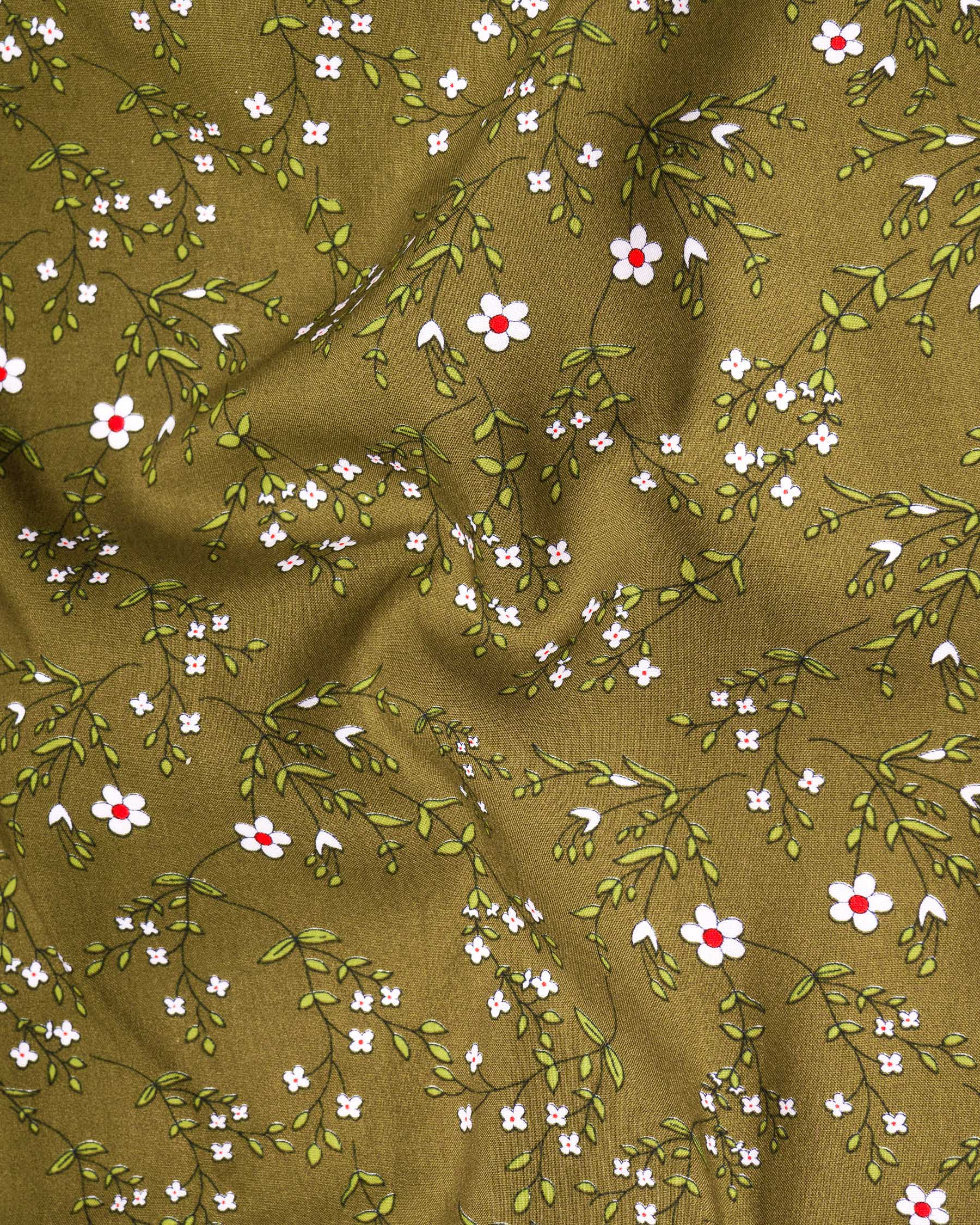 Pesto Green Floral Printed Premium Tencel Shirt 6763-M-38,6763-M-38,6763-M-39,6763-M-39,6763-M-40,6763-M-40,6763-M-42,6763-M-42,6763-M-44,6763-M-44,6763-M-46,6763-M-46,6763-M-48,6763-M-48,6763-M-50,6763-M-50,6763-M-52,6763-M-52