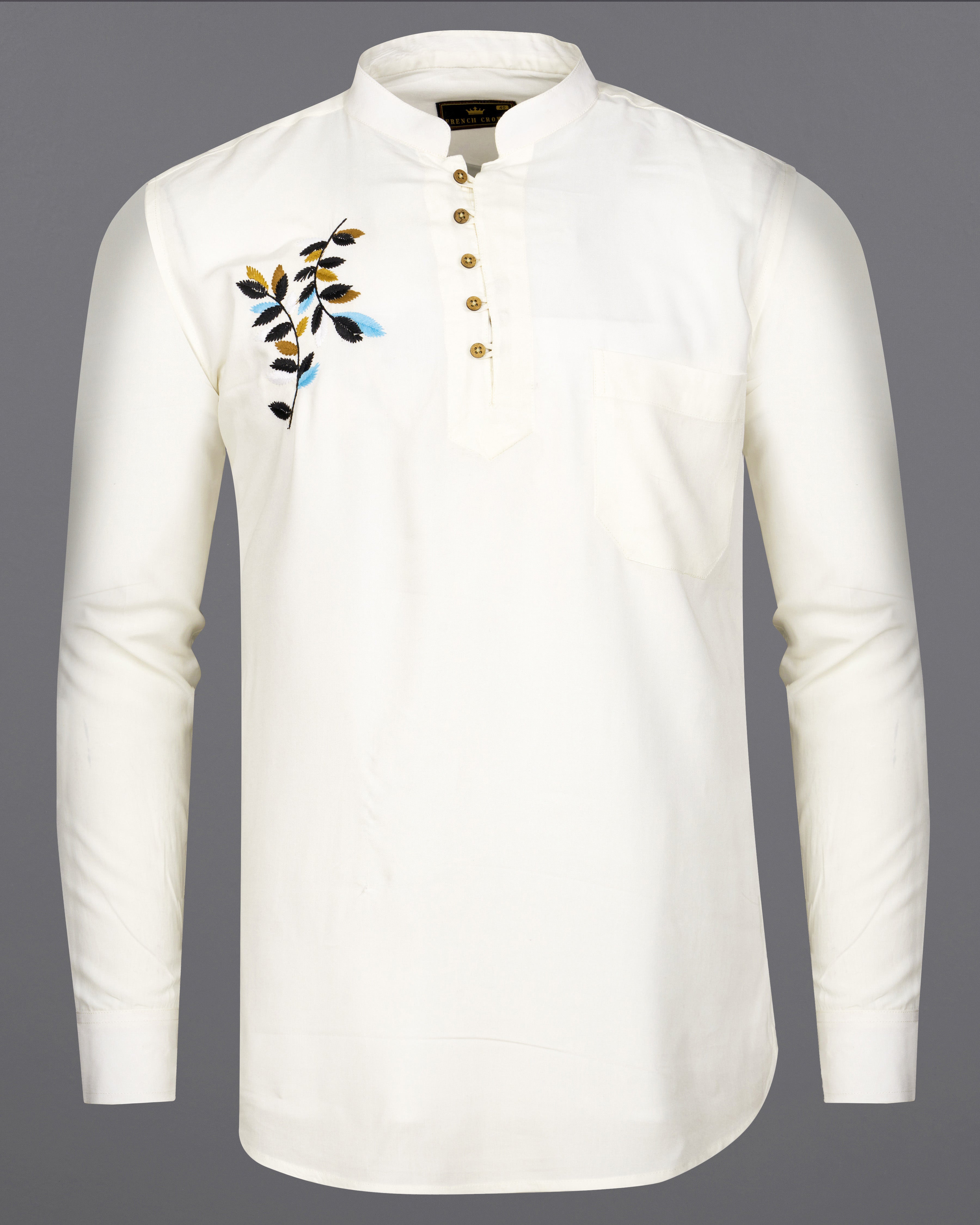 Seashell Cream Leaves Embroidered Tencel Kurta Shirt 6764-KS-E043-38, 6764-KS-E043-H-38, 6764-KS-E043-39, 6764-KS-E043-H-39, 6764-KS-E043-40, 6764-KS-E043-H-40, 6764-KS-E043-42, 6764-KS-E043-H-42, 6764-KS-E043-44, 6764-KS-E043-H-44, 6764-KS-E043-46, 6764-KS-E043-H-46, 6764-KS-E043-48, 6764-KS-E043-H-48, 6764-KS-E043-50, 6764-KS-E043-H-50, 6764-KS-E043-52, 6764-KS-E043-H-52