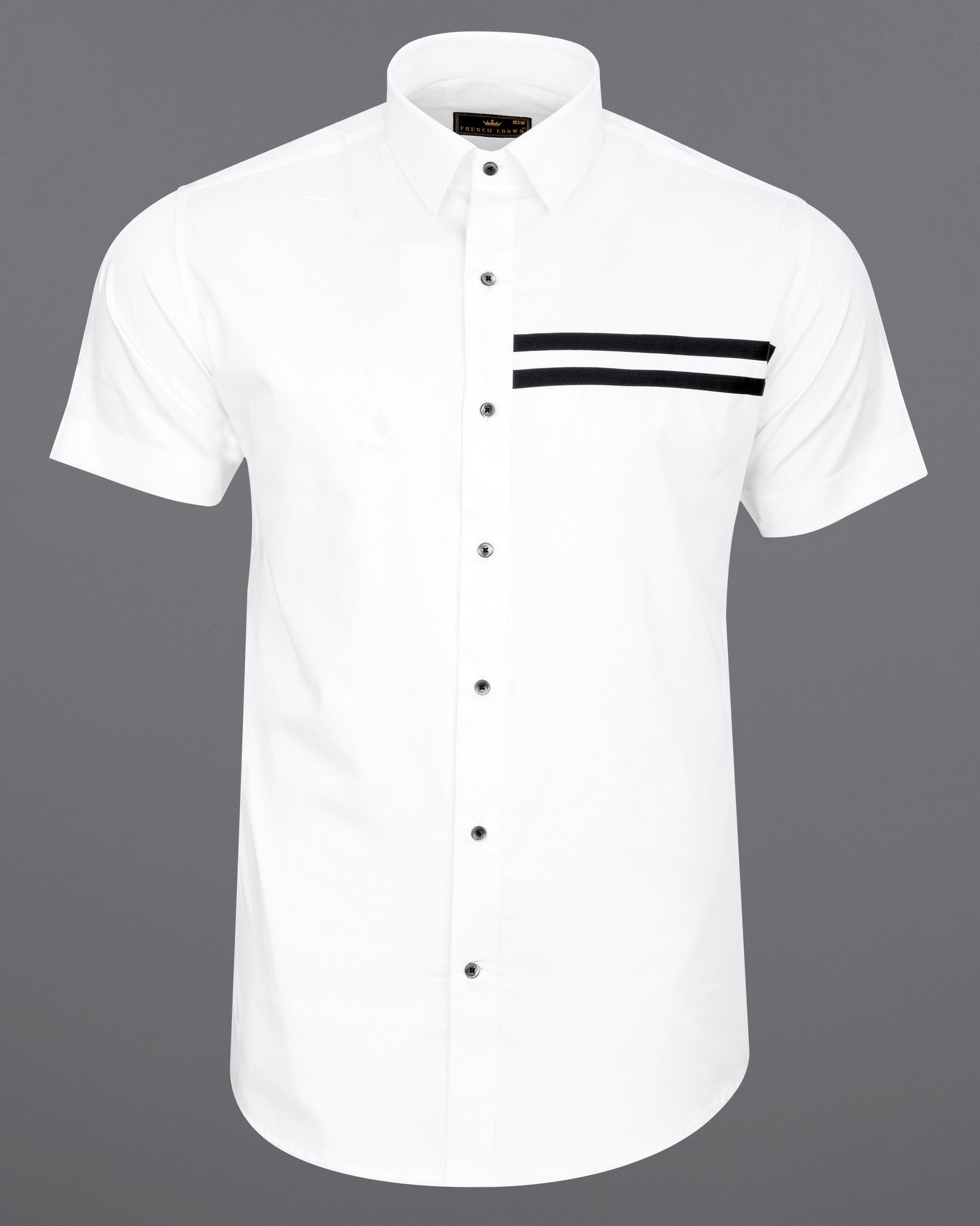 Bright White Subtle Sheen with Black Half Striped Super Soft Premium Cotton Designer Shirt 6824-BLK-P306-SS-38, 6824-BLK-P306-SS-39, 6824-BLK-P306-SS-40, 6824-BLK-P306-SS-42, 6824-BLK-P306-SS-44, 6824-BLK-P306-SS-46, 6824-BLK-P306-SS-48, 6824-BLK-P306-SS-50, 6824-BLK-P306-SS-52