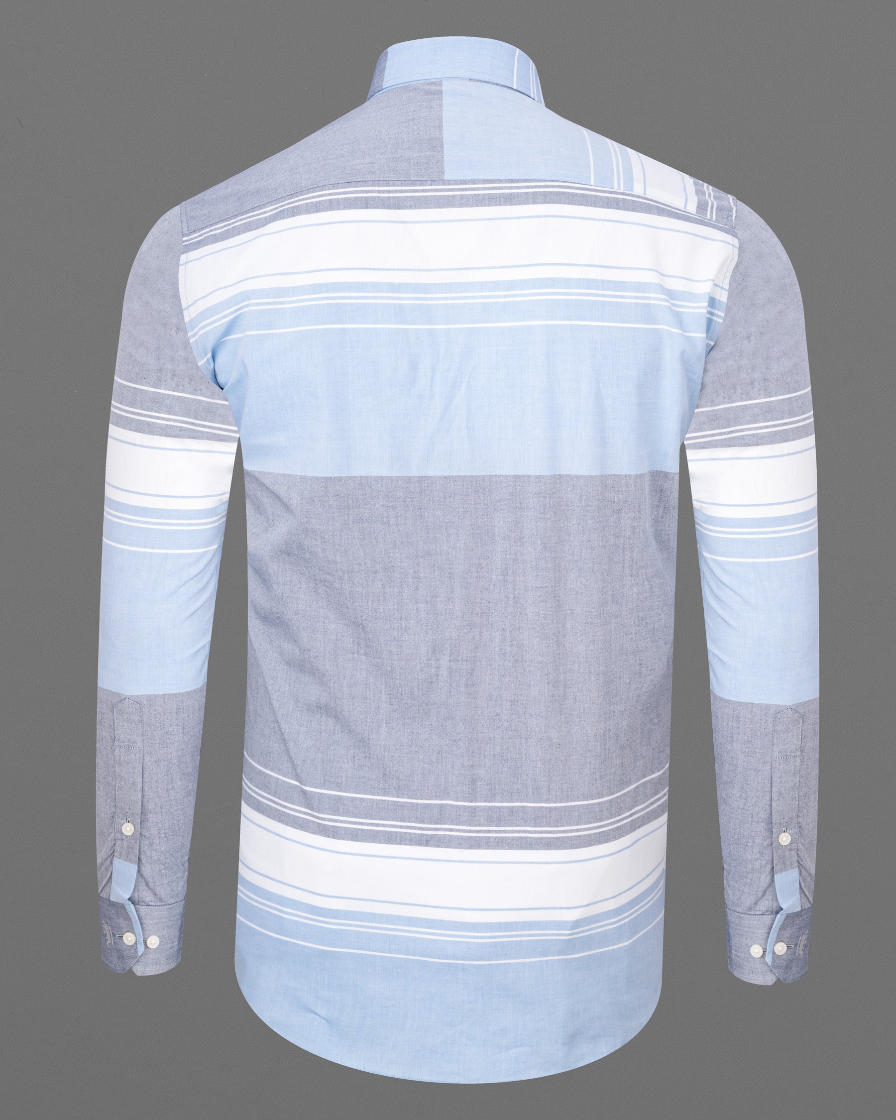 Amethyst Grey and White Striped Premium Cotton Shirt  6832-38,6832-38,6832-39,6832-39,6832-40,6832-40,6832-42,6832-42,6832-44,6832-44,6832-46,6832-46,6832-48,6832-48,6832-50,6832-50,6832-52,6832-52