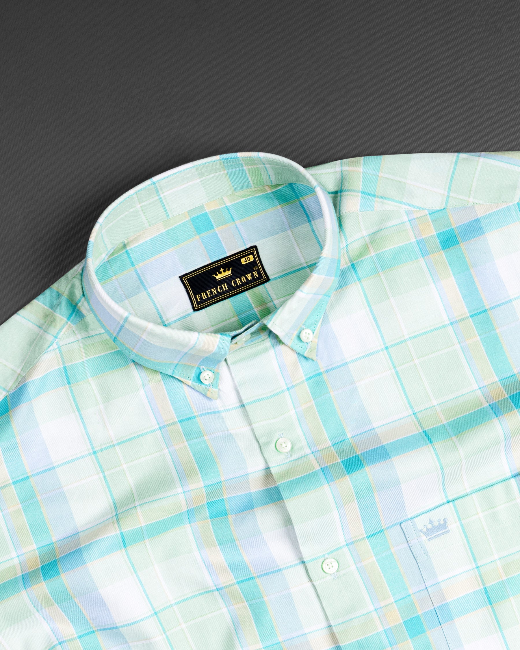 Scrunchie with Edgewater Gray Plaid Twill Premium Cotton Shirt 6856-BD-38,6856-BD-38,6856-BD-39,6856-BD-39,6856-BD-40,6856-BD-40,6856-BD-42,6856-BD-42,6856-BD-44,6856-BD-44,6856-BD-46,6856-BD-46,6856-BD-48,6856-BD-48,6856-BD-50,6856-BD-50,6856-BD-52,6856-BD-52