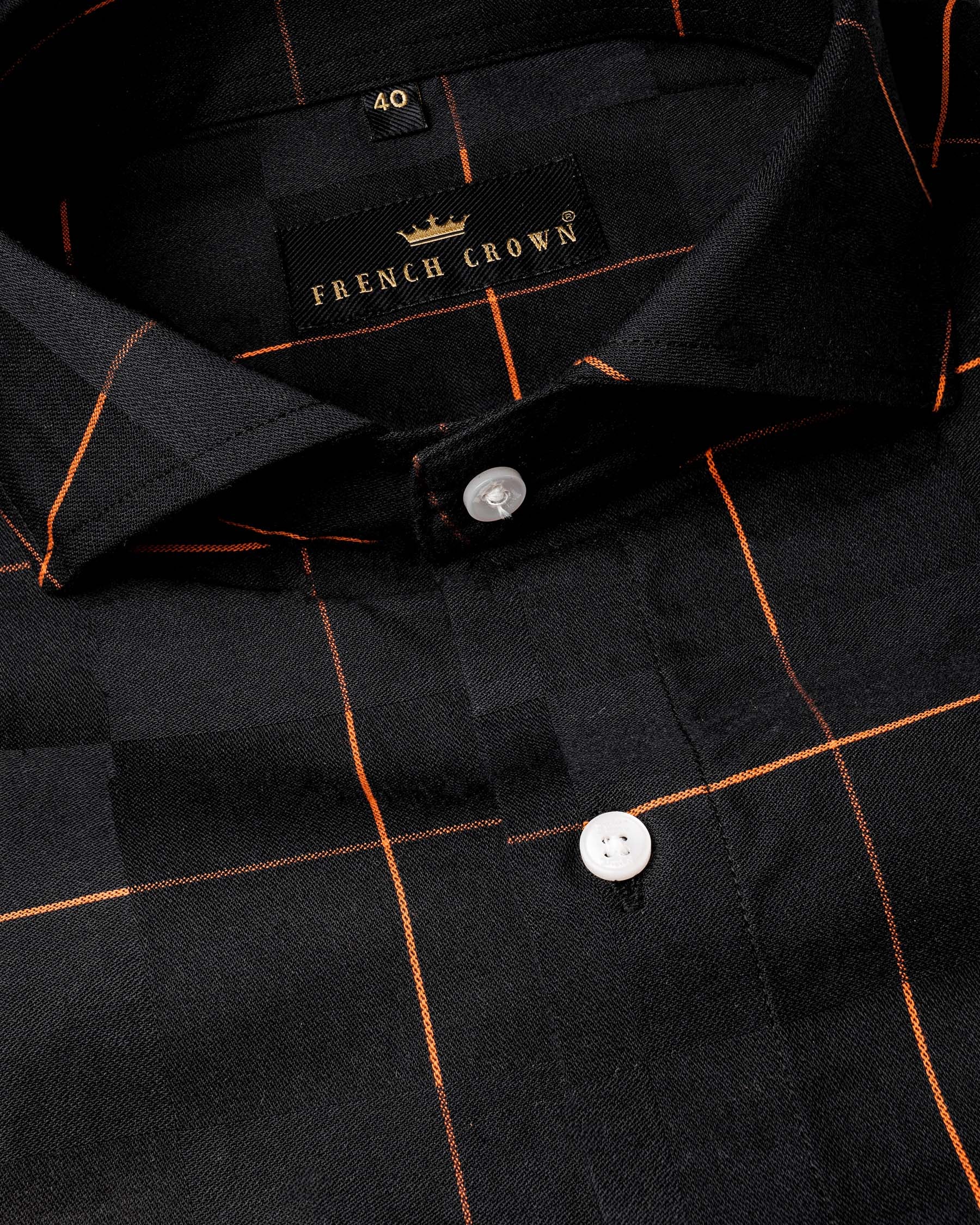 Zeus Black and Pastel Orange Windowpane Dobby Textured Premium Giza Cotton Shirt 6858-CA-38,6858-CA-38,6858-CA-39,6858-CA-39,6858-CA-40,6858-CA-40,6858-CA-42,6858-CA-42,6858-CA-44,6858-CA-44,6858-CA-46,6858-CA-46,6858-CA-48,6858-CA-48,6858-CA-50,6858-CA-50,6858-CA-52,6858-CA-52