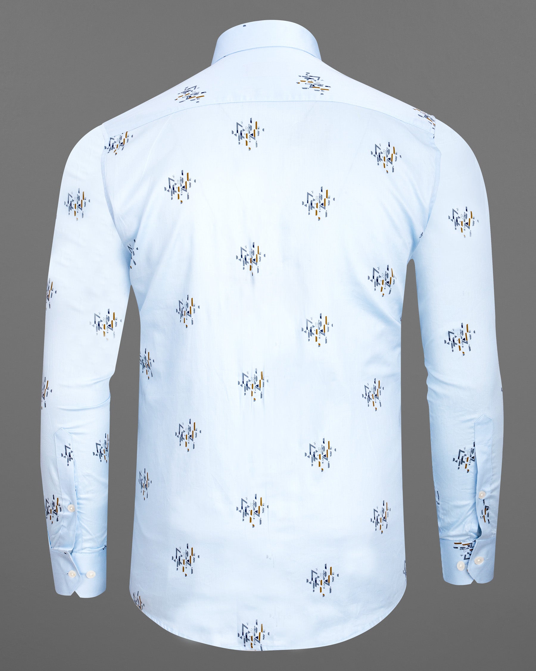 Sky Blue Geographic Printed Super Soft Premium Cotton Shirt 6903-38,6903-38,6903-39,6903-39,6903-40,6903-40,6903-42,6903-42,6903-44,6903-44,6903-46,6903-46,6903-48,6903-48,6903-50,6903-50,6903-52,6903-52