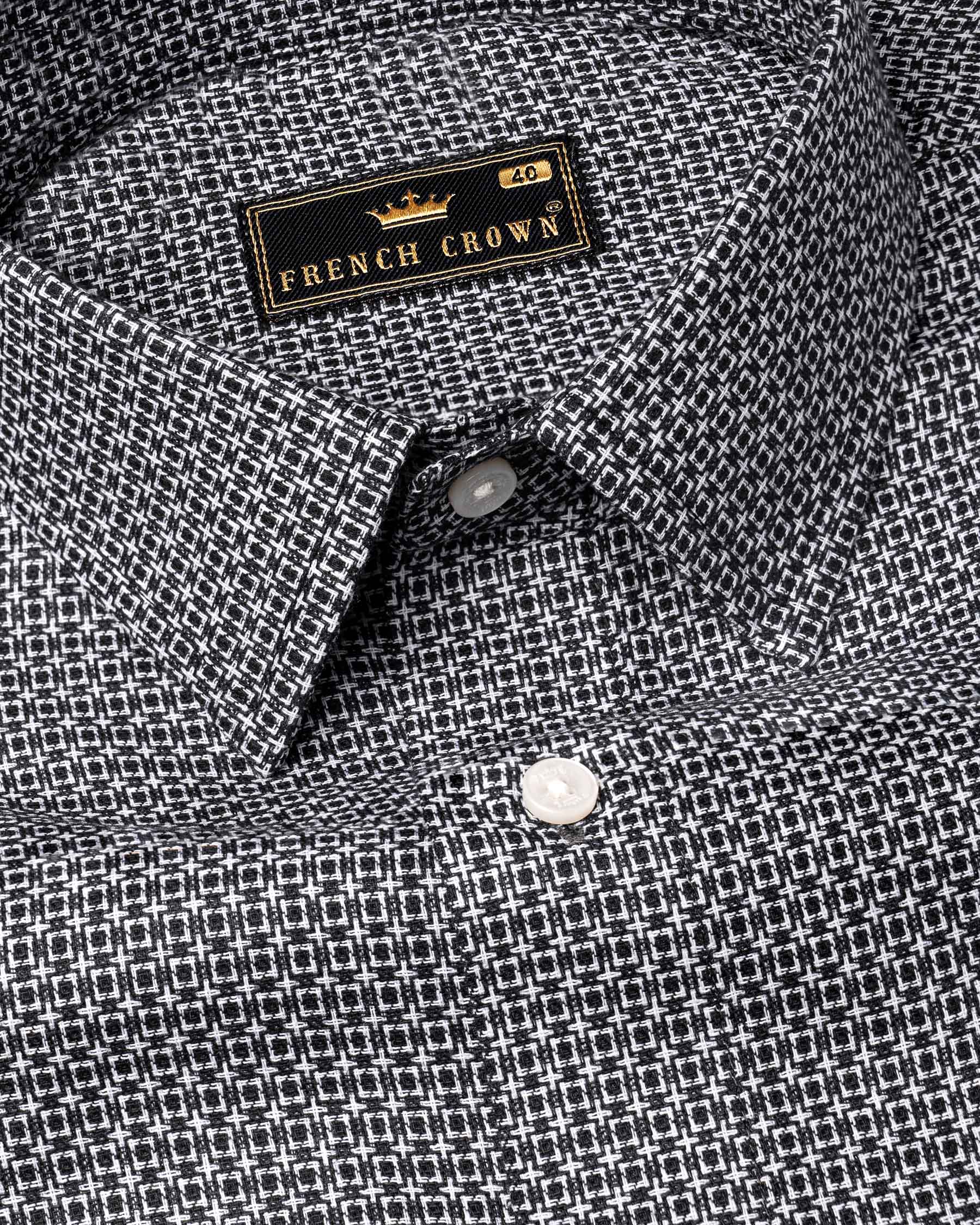 Jade Black and White Dobby Square Textured Premium Giza Cotton Shirt 6928-38,6928-38,6928-39,6928-39,6928-40,6928-40,6928-42,6928-42,6928-44,6928-44,6928-46,6928-46,6928-48,6928-48,6928-50,6928-50,6928-52,6928-52