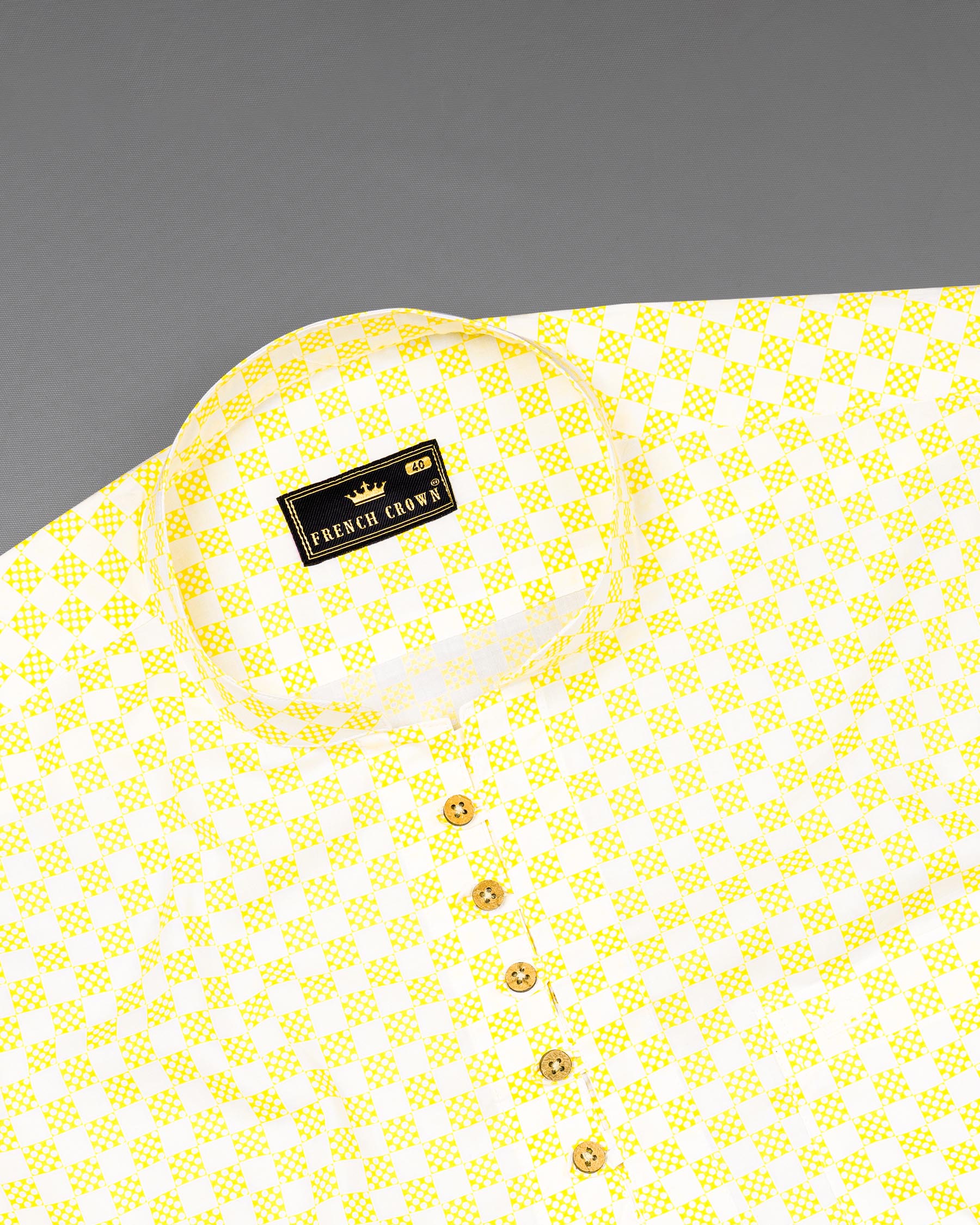 Custard Yellow with Bright White Square Printed Premium Cotton Kurta Shirt 6967-KS-38,6967-KS-38,6967-KS-39,6967-KS-39,6967-KS-40,6967-KS-40,6967-KS-42,6967-KS-42,6967-KS-44,6967-KS-44,6967-KS-46,6967-KS-46,6967-KS-48,6967-KS-48,6967-KS-50,6967-KS-50,6967-KS-52,6967-KS-52
