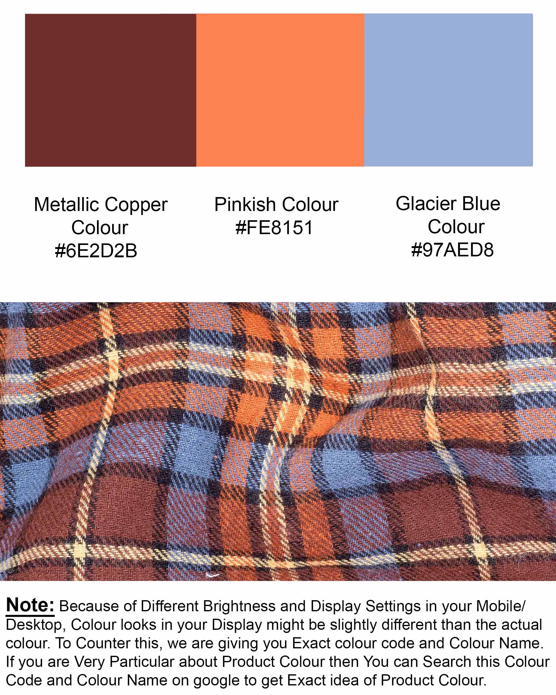 Metallic Copper with Pinkish Plaid Flannel Shirt 6969-BD-38,6969-BD-38,6969-BD-39,6969-BD-39,6969-BD-40,6969-BD-40,6969-BD-42,6969-BD-42,6969-BD-44,6969-BD-44,6969-BD-46,6969-BD-46,6969-BD-48,6969-BD-48,6969-BD-50,6969-BD-50,6969-BD-52,6969-BD-52