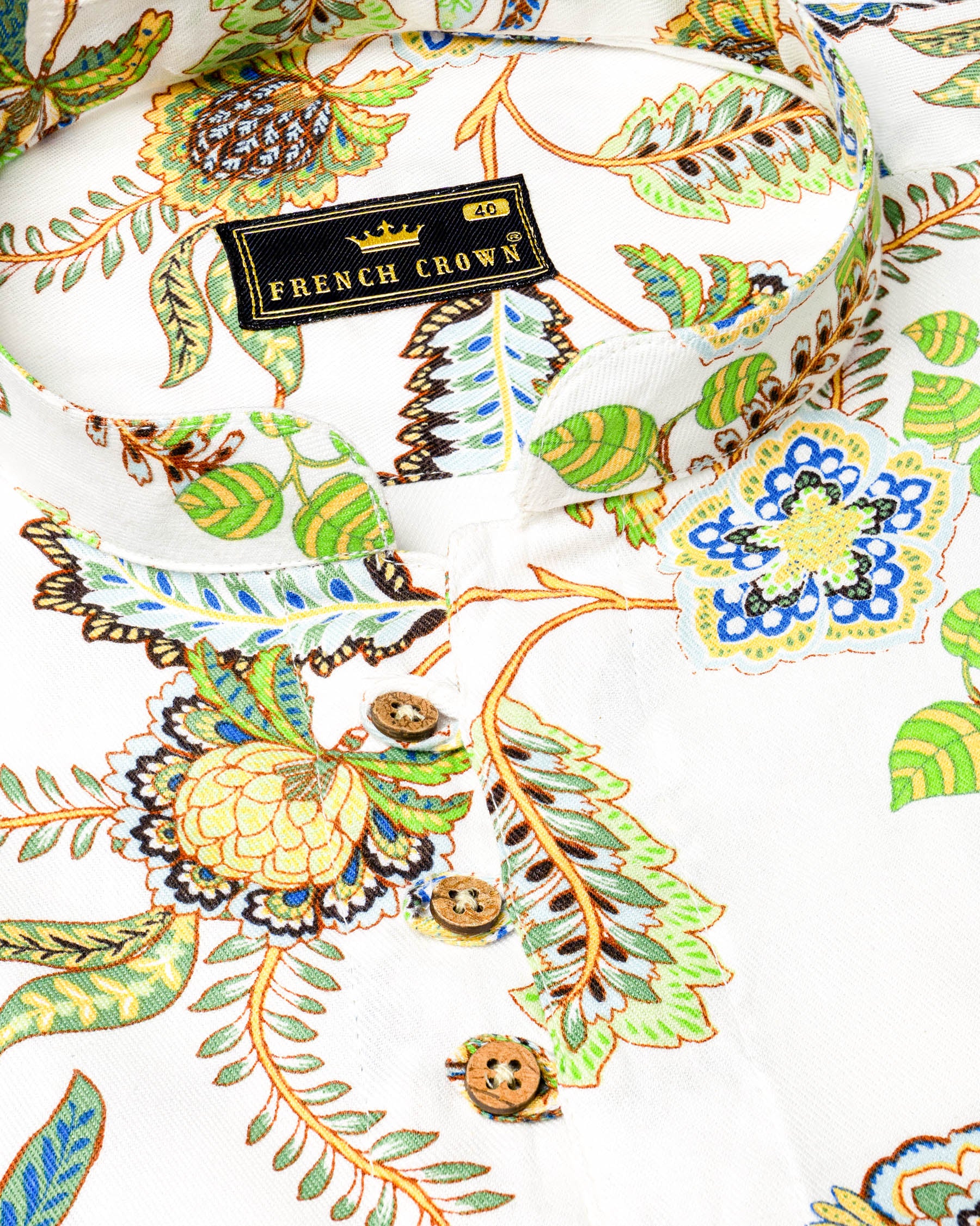 Bright White Damask Inspired Printed Twill Premium Cotton Kurta Shirt 7026-KS-38, 7026-KS-H-38, 7026-KS-39, 7026-KS-H-39, 7026-KS-40, 7026-KS-H-40, 7026-KS-42, 7026-KS-H-42, 7026-KS-44, 7026-KS-H-44, 7026-KS-46, 7026-KS-H-46, 7026-KS-48, 7026-KS-H-48, 7026-KS-50, 7026-KS-H-50, 7026-KS-52, 7026-KS-H-52