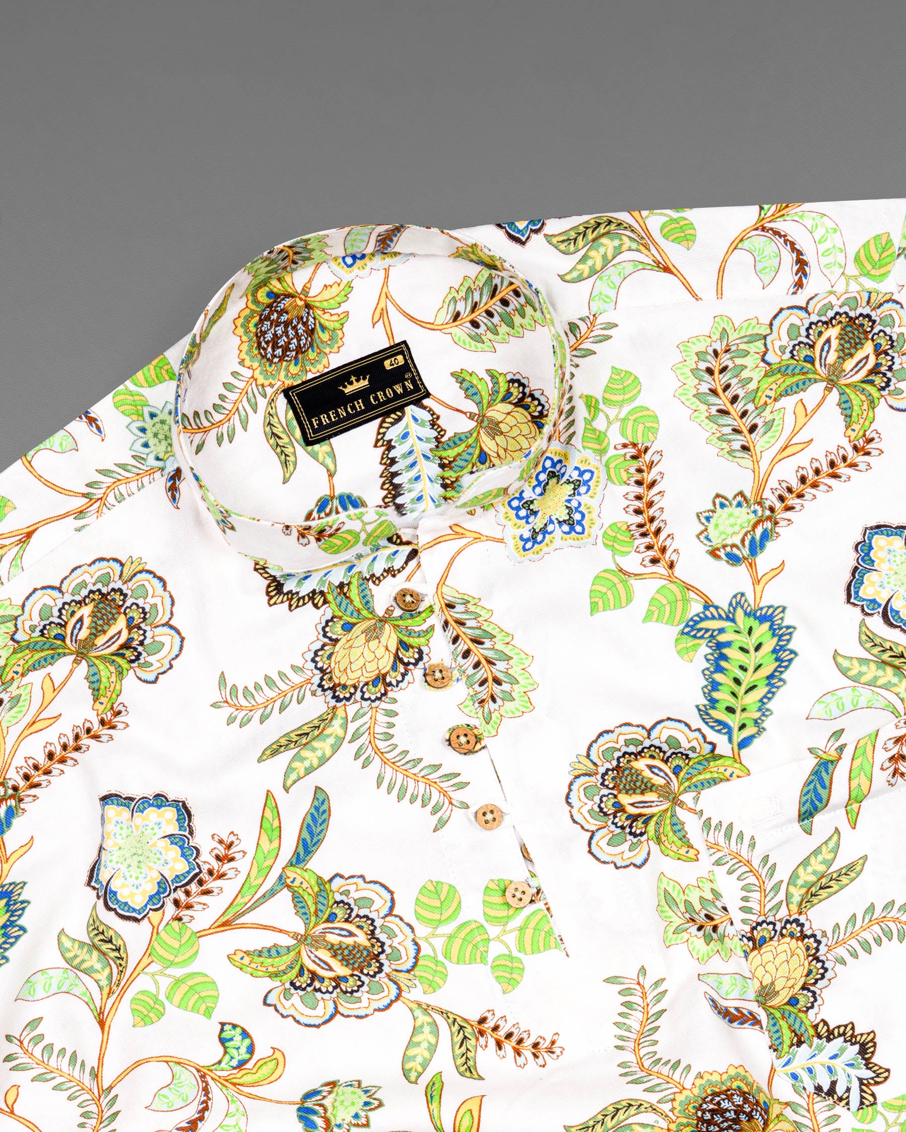 Bright White Damask Inspired Printed Twill Premium Cotton Kurta Shirt 7026-KS-38, 7026-KS-H-38, 7026-KS-39, 7026-KS-H-39, 7026-KS-40, 7026-KS-H-40, 7026-KS-42, 7026-KS-H-42, 7026-KS-44, 7026-KS-H-44, 7026-KS-46, 7026-KS-H-46, 7026-KS-48, 7026-KS-H-48, 7026-KS-50, 7026-KS-H-50, 7026-KS-52, 7026-KS-H-52