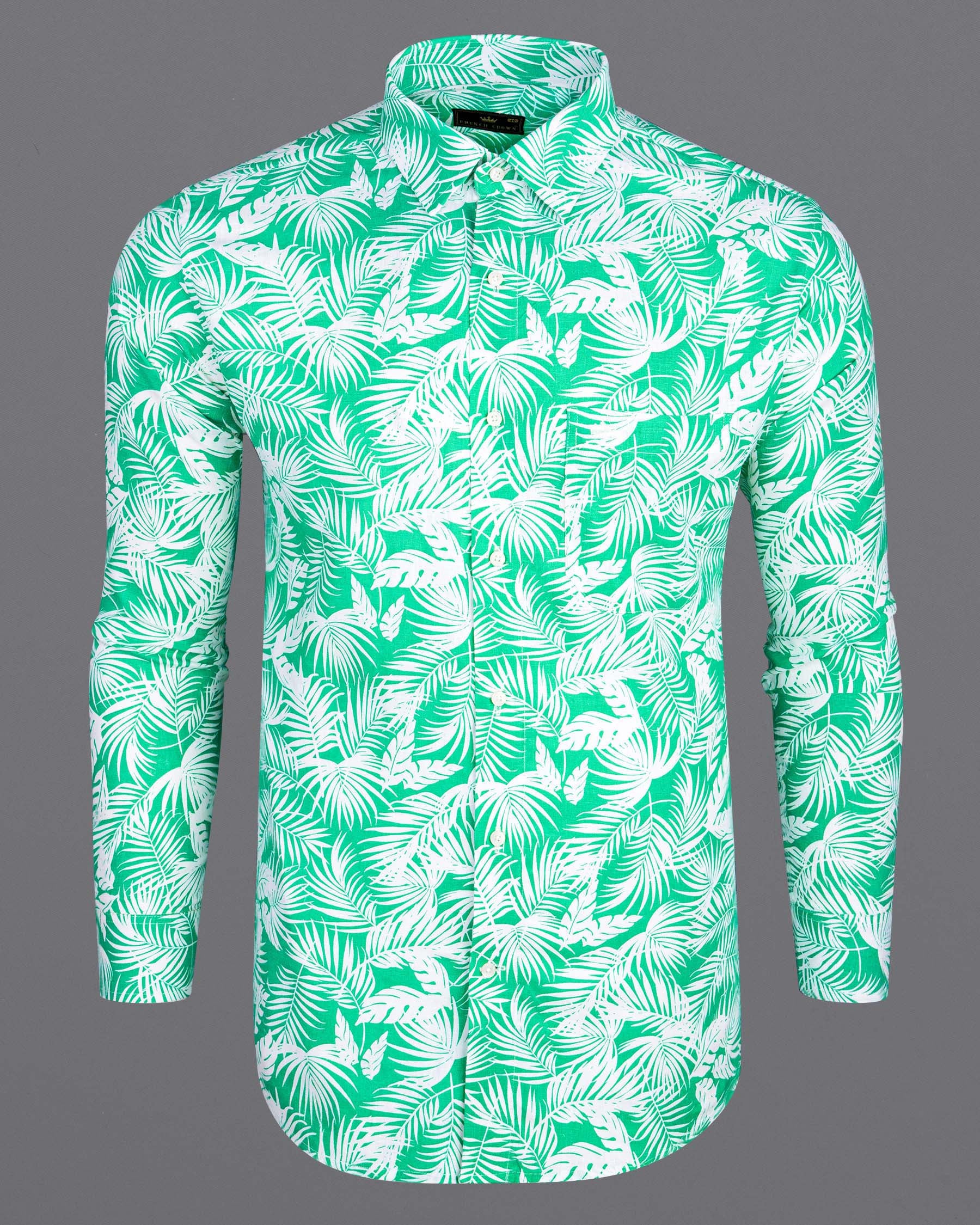 Aqua Tropical fabric Printed Luxurious Linen Shirt 7028-38, 7028-H-38, 7028-39, 7028-H-39, 7028-40, 7028-H-40, 7028-42, 7028-H-42, 7028-44, 7028-H-44, 7028-46, 7028-H-46, 7028-48, 7028-H-48, 7028-50, 7028-H-50, 7028-52, 7028-H-52