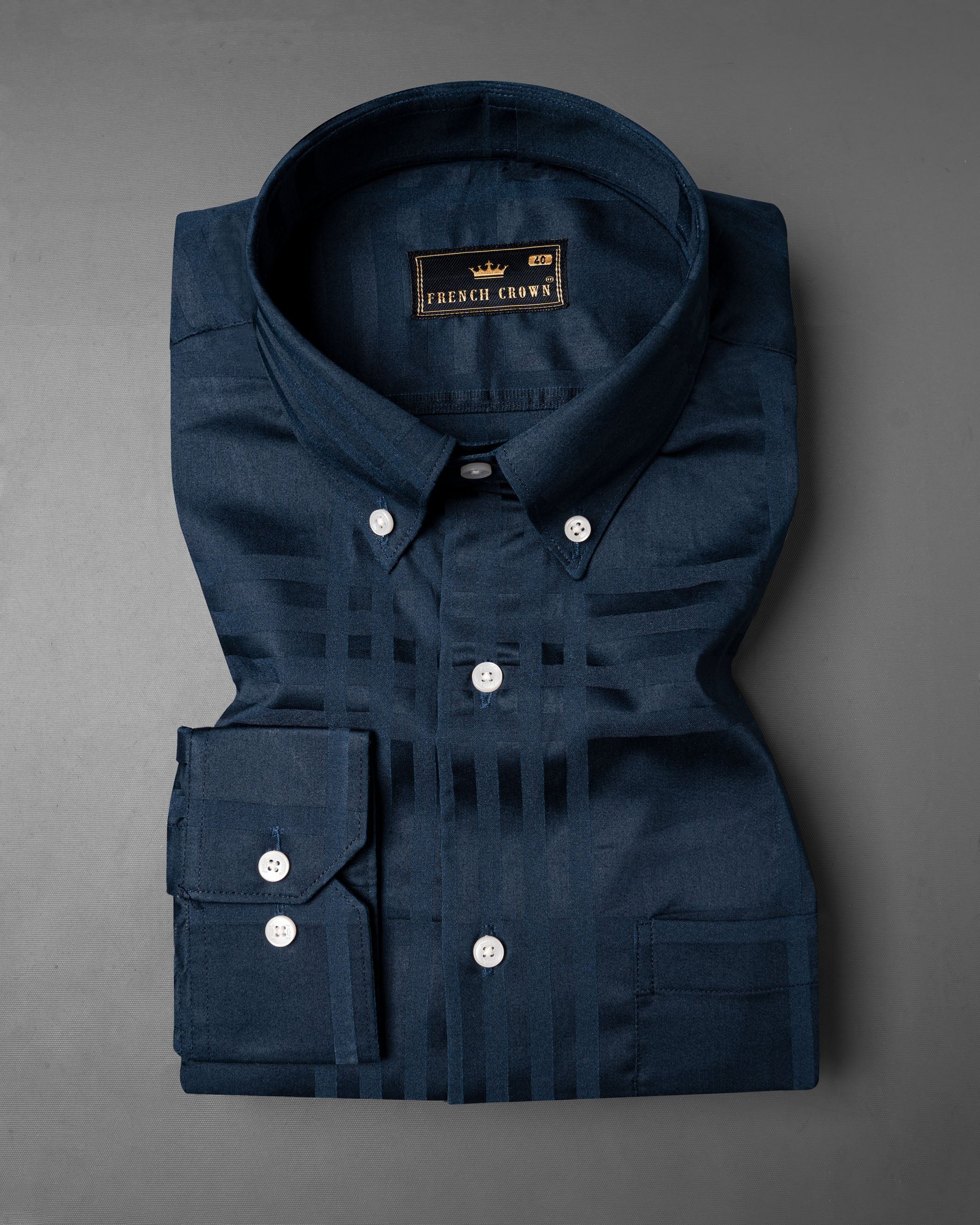 Tangaroa Plaid Dobby Textured Premium Giza Cotton Shirt