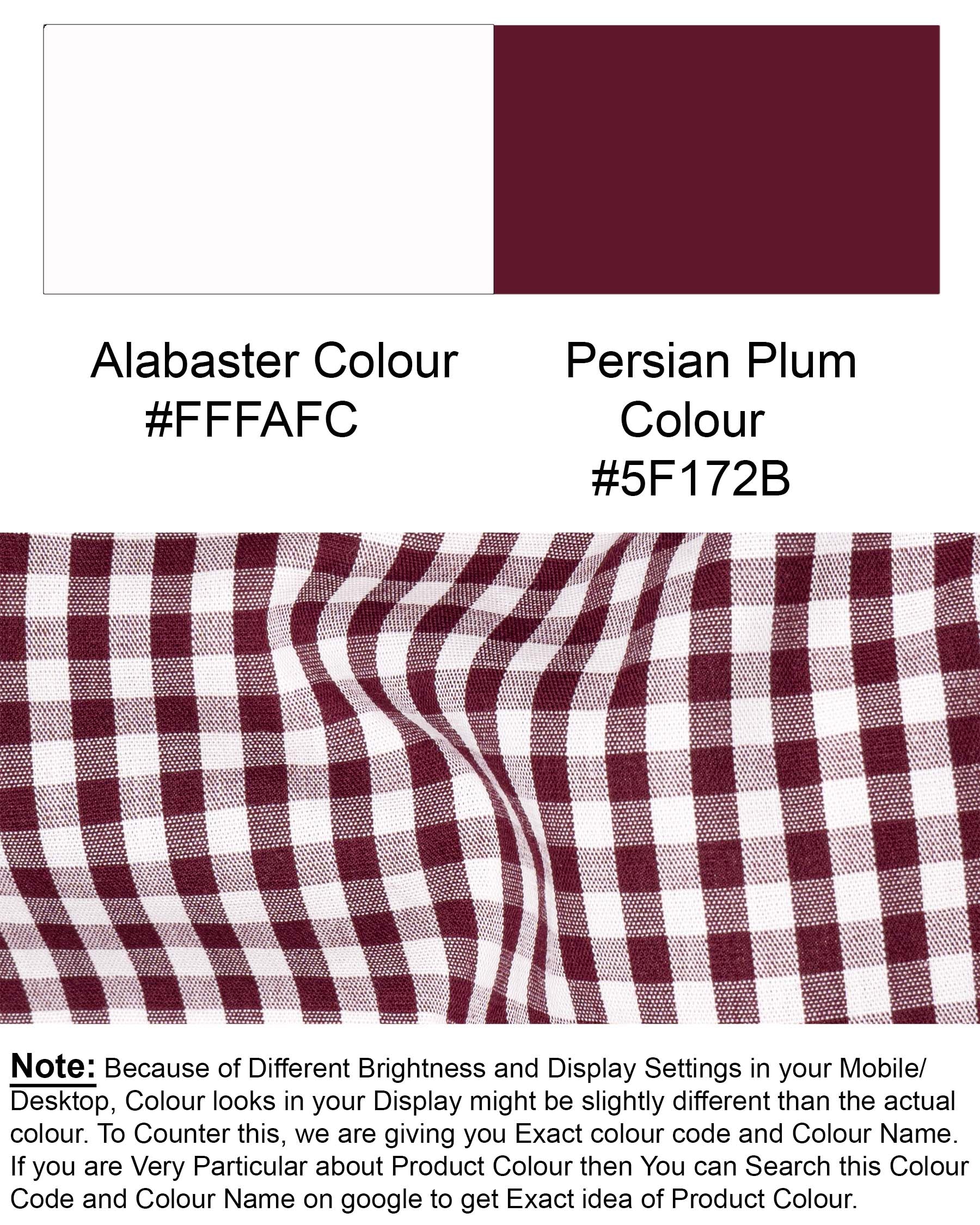 Persian Plum with Alabaster White Checkered Premium Cotton Shirt 7038-38, 7038-H-38, 7038-39, 7038-H-39, 7038-40, 7038-H-40, 7038-42, 7038-H-42, 7038-44, 7038-H-44, 7038-46, 7038-H-46, 7038-48, 7038-H-48, 7038-50, 7038-H-50, 7038-52, 7038-H-52