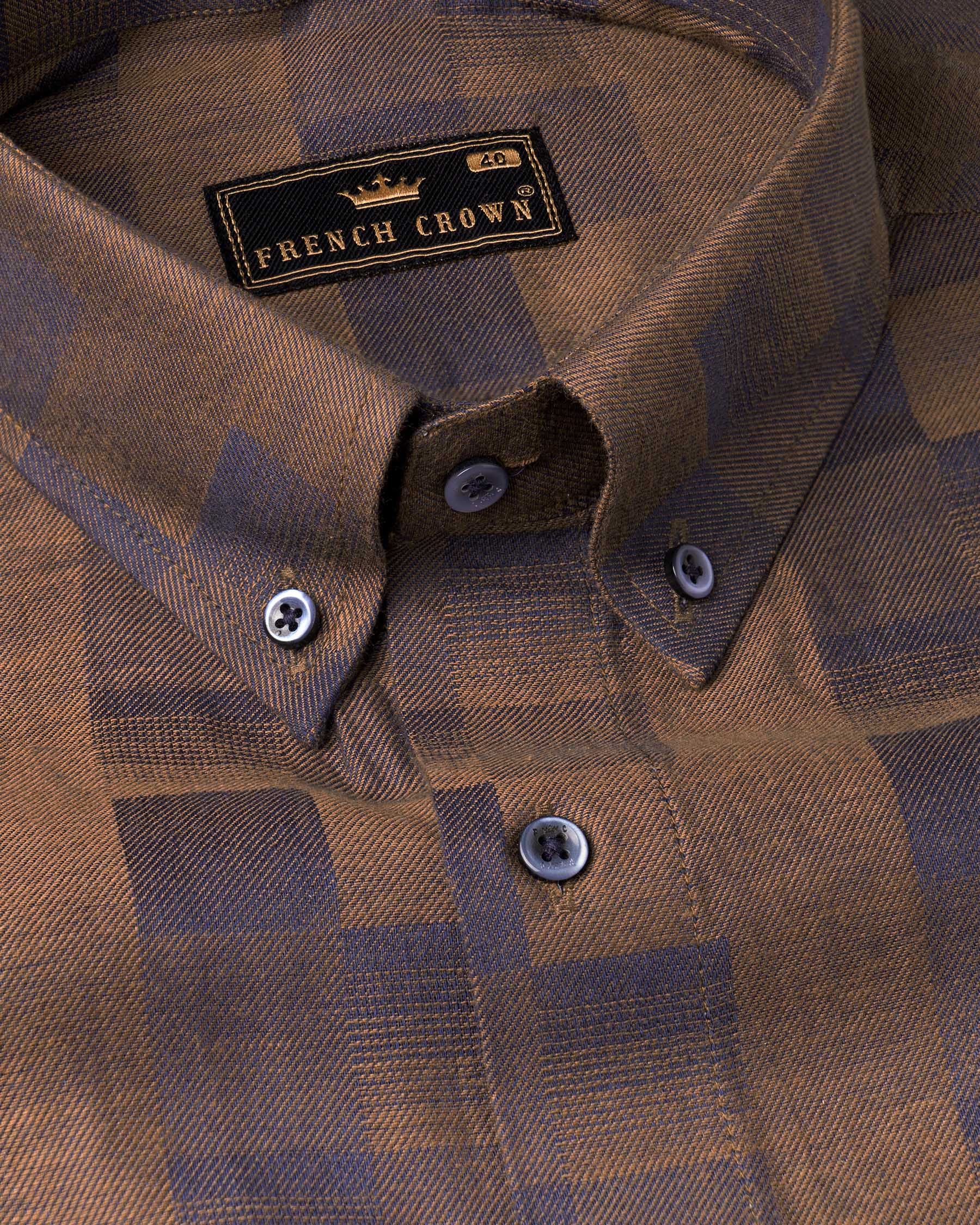 トップス COTTON CHECK SHIRT / BROWN CHEC size1 Brown Men Cotton Small Check Shirts, Full Sleeves at ₹ 250/piece