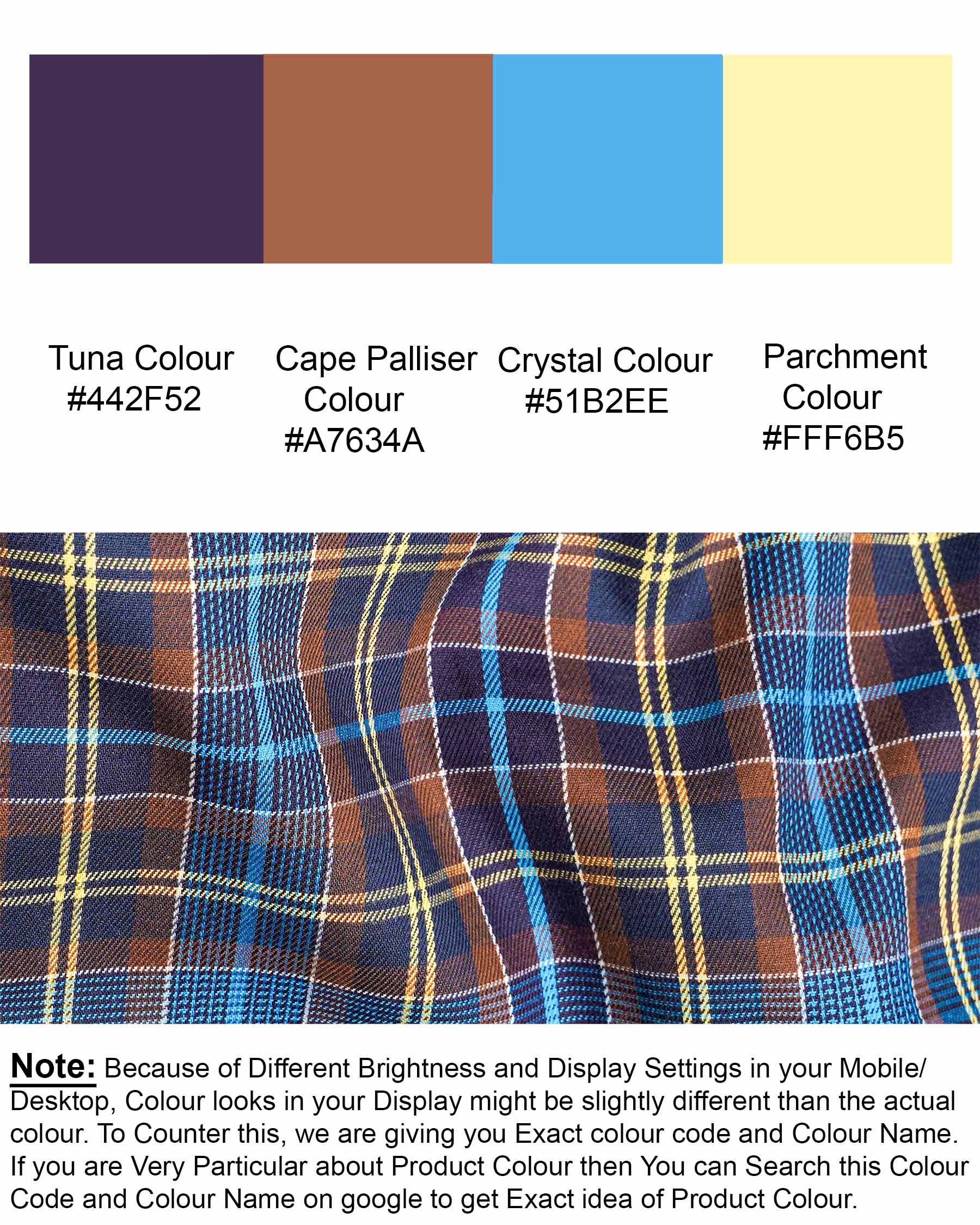 Crystal Blue and Tune Violet Plaid Twill Textured Premium Cotton Shirt 7152-38,7152-H-38,7152-39,7152-H-39,7152-40,7152-H-40,7152-42,7152-H-42,7152-44,7152-H-44,7152-46,7152-H-46,7152-48,7152-H-48,7152-50,7152-H-50,7152-52,7152-H-52