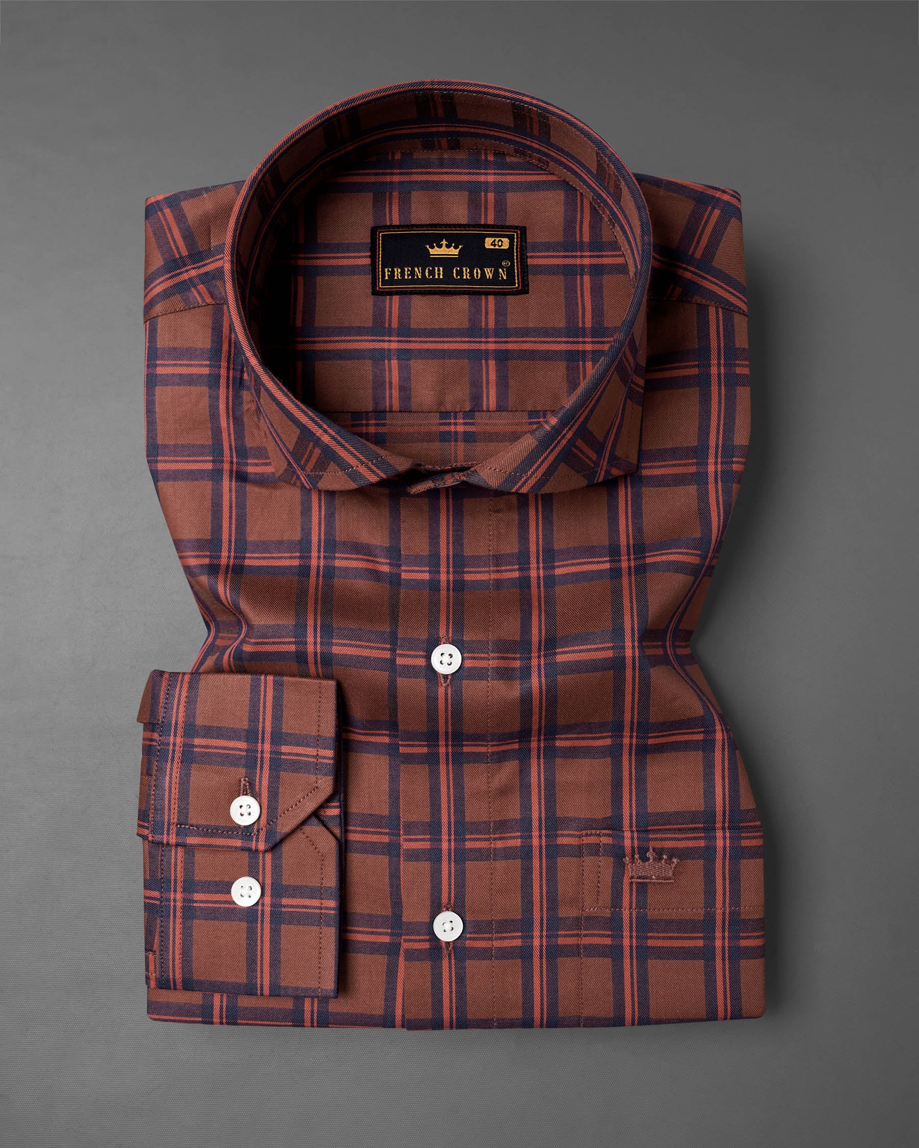 Cordovan Brown Windowpane Twill Premium Cotton Shirt 7180-CA-38,7180-CA-H-38,7180-CA-39,7180-CA-H-39,7180-CA-40,7180-CA-H-40,7180-CA-42,7180-CA-H-42,7180-CA-44,7180-CA-H-44,7180-CA-46,7180-CA-H-46,7180-CA-48,7180-CA-H-48,7180-CA-50,7180-CA-H-50,7180-CA-52,7180-CA-H-52