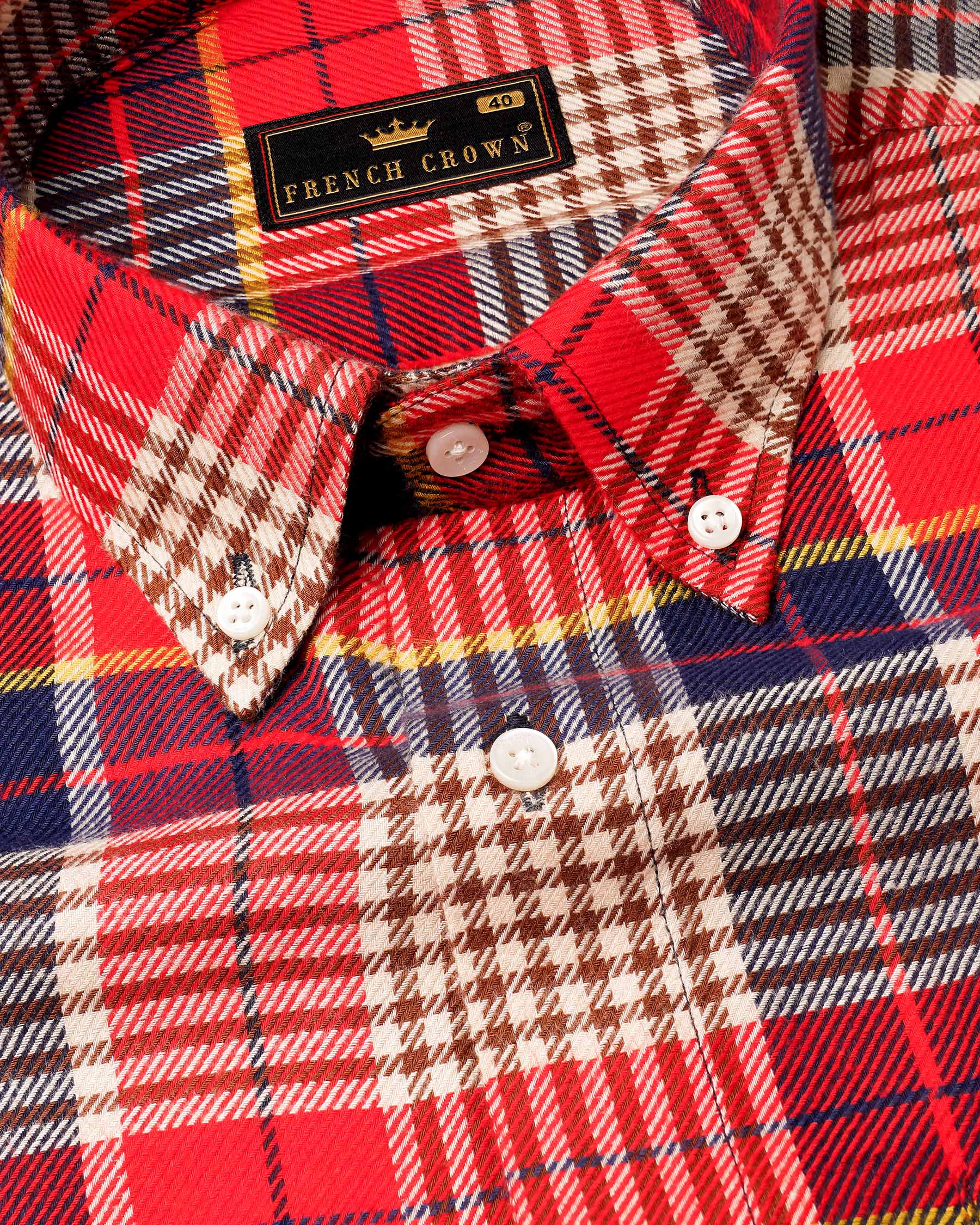 Coral Red and Hampton Brown Plaid Flannel Shirt 7186-BD-38,7186-BD-H-38,7186-BD-39,7186-BD-H-39,7186-BD-40,7186-BD-H-40,7186-BD-42,7186-BD-H-42,7186-BD-44,7186-BD-H-44,7186-BD-46,7186-BD-H-46,7186-BD-48,7186-BD-H-48,7186-BD-50,7186-BD-H-50,7186-BD-52,7186-BD-H-52