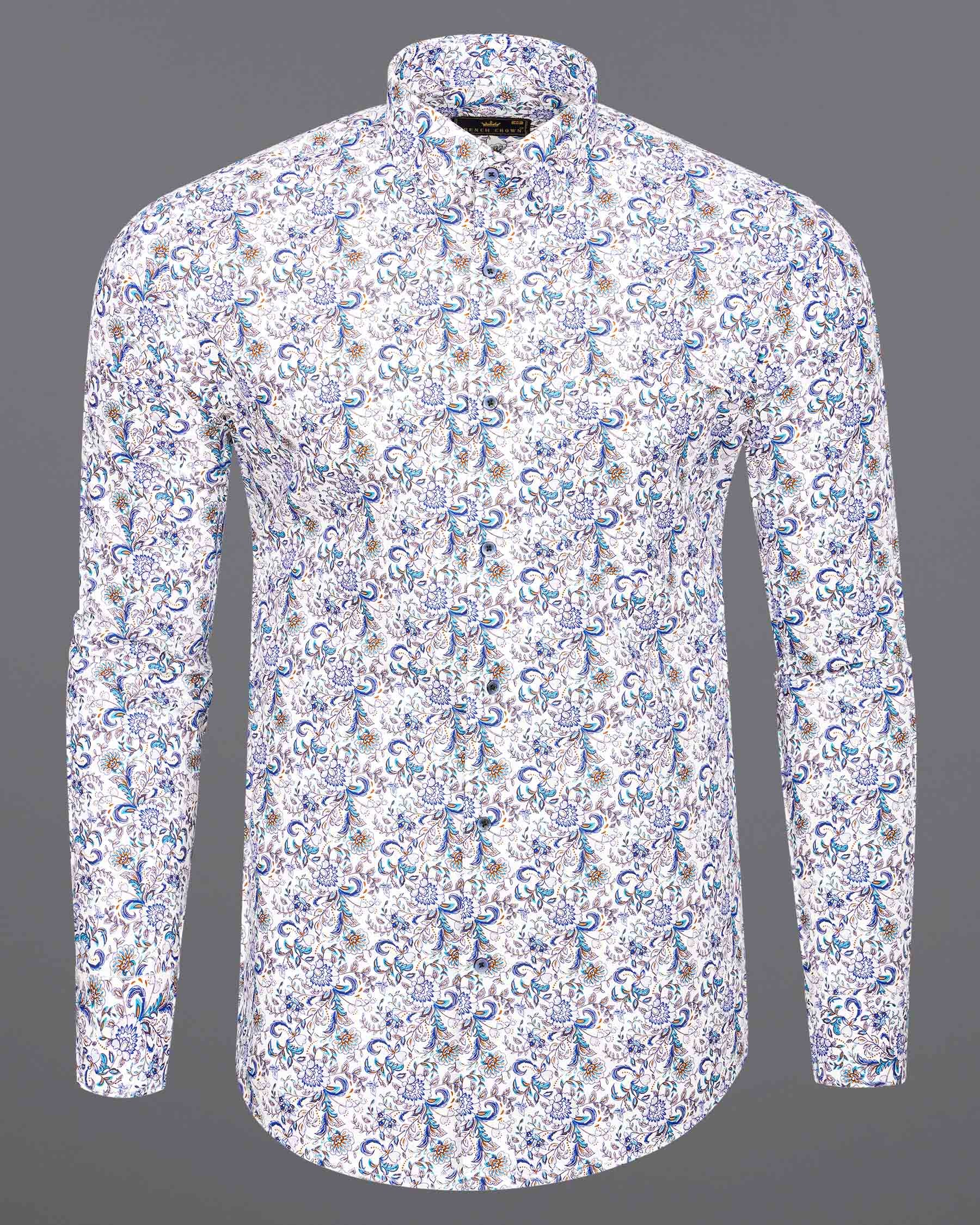 Bright White Multicolour Chintz Printed Twill Premium Cotton Shirt 7191-BLE-38,7191-BLE-H-38,7191-BLE-39,7191-BLE-H-39,7191-BLE-40,7191-BLE-H-40,7191-BLE-42,7191-BLE-H-42,7191-BLE-44,7191-BLE-H-44,7191-BLE-46,7191-BLE-H-46,7191-BLE-48,7191-BLE-H-48,7191-BLE-50,7191-BLE-H-50,7191-BLE-52,7191-BLE-H-52