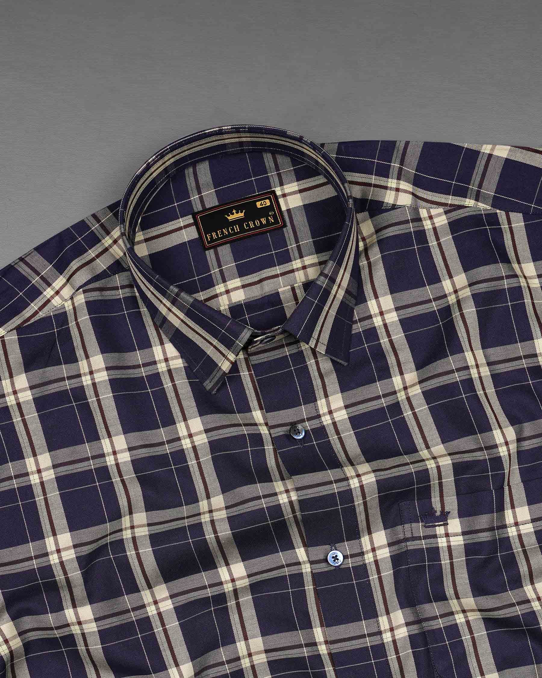 Bleached Cedar Plaid Twill Premium Cotton Shirt