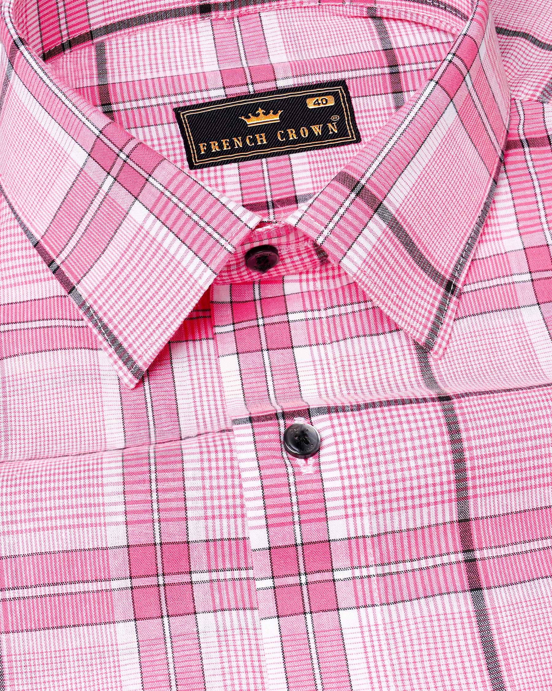 Deep Blush Pink Plaid Premium Cotton Shirt 7246-BLK-38, 7246-BLK-H-38, 7246-BLK-39, 7246-BLK-H-39, 7246-BLK-40, 7246-BLK-H-40, 7246-BLK-42, 7246-BLK-H-42, 7246-BLK-44, 7246-BLK-H-44, 7246-BLK-46, 7246-BLK-H-46, 7246-BLK-48, 7246-BLK-H-48, 7246-BLK-50, 7246-BLK-H-50, 7246-BLK-52, 7246-BLK-H-52