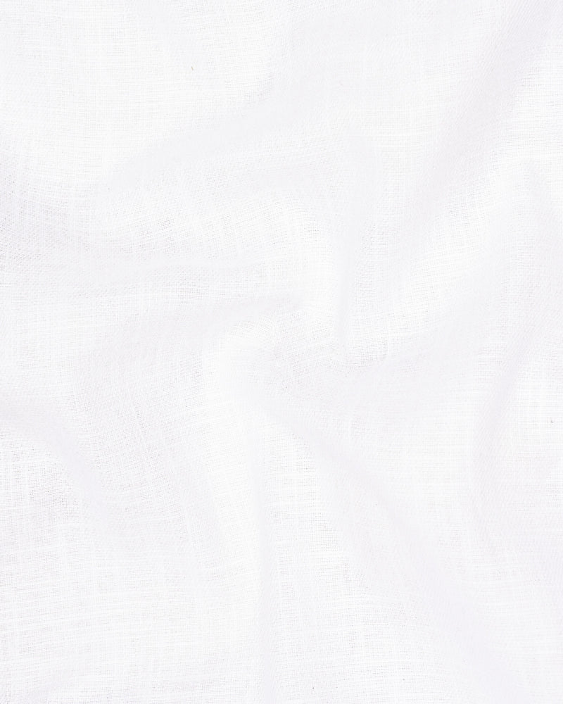 Bright White Luxurious Linen Shirt