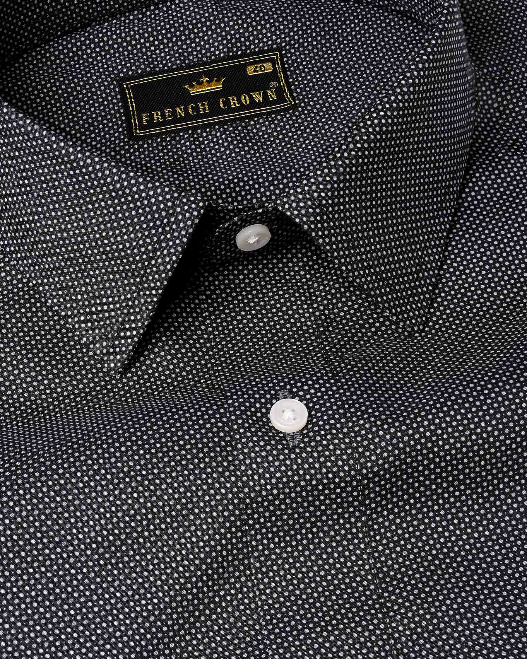 Jade Black White Dots Premium Cotton Shirt