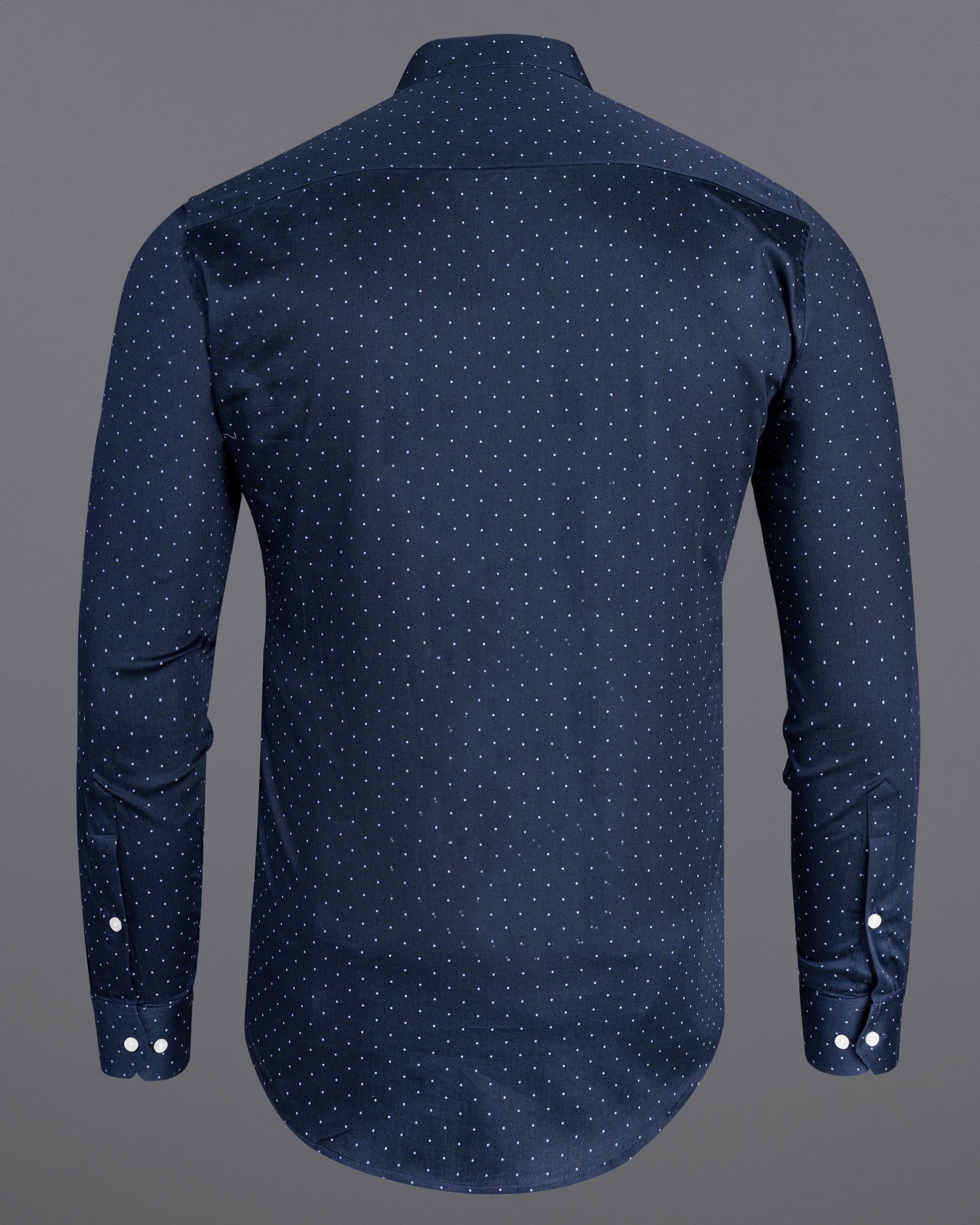 Ebony Clay Blue Polka Dots Printed Super Soft Premium Cotton Shirt