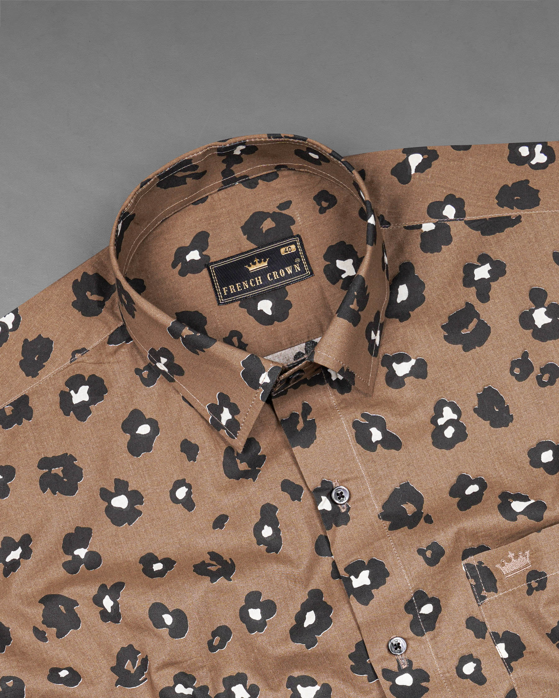 Cinereous Brown Floral Printed Premium Cotton Shirt 7386-BLK-38,7386-BLK-38,7386-BLK-39,7386-BLK-39,7386-BLK-40,7386-BLK-40,7386-BLK-42,7386-BLK-42,7386-BLK-44,7386-BLK-44,7386-BLK-46,7386-BLK-46,7386-BLK-48,7386-BLK-48,7386-BLK-50,7386-BLK-50,7386-BLK-52,7386-BLK-52