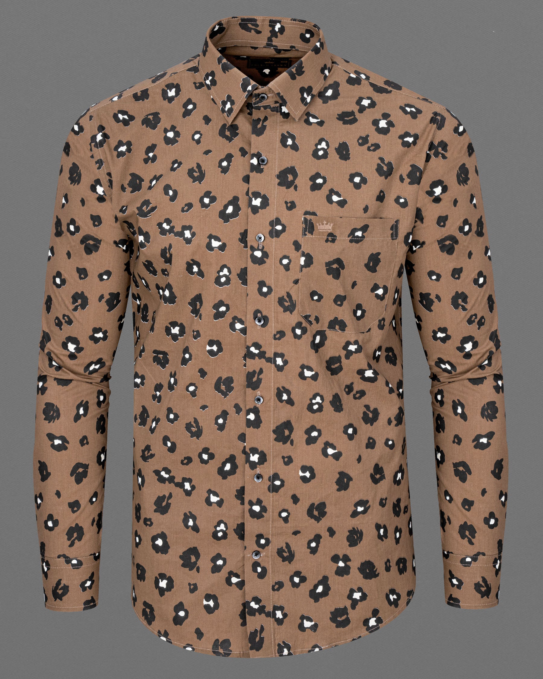 Cinereous Brown Floral Printed Premium Cotton Shirt 7386-BLK-38,7386-BLK-38,7386-BLK-39,7386-BLK-39,7386-BLK-40,7386-BLK-40,7386-BLK-42,7386-BLK-42,7386-BLK-44,7386-BLK-44,7386-BLK-46,7386-BLK-46,7386-BLK-48,7386-BLK-48,7386-BLK-50,7386-BLK-50,7386-BLK-52,7386-BLK-52