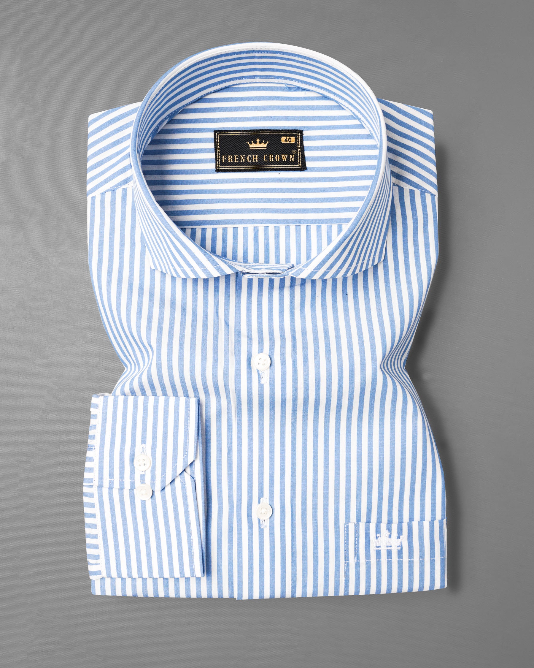 Glacier Blue and White Striped Premium Cotton Shirt 7396-CA-38, 7396-CA-H-38, 7396-CA-39, 7396-CA-H-39, 7396-CA-40, 7396-CA-H-40, 7396-CA-42, 7396-CA-H-42, 7396-CA-44, 7396-CA-H-44, 7396-CA-46, 7396-CA-H-46, 7396-CA-48, 7396-CA-H-48, 7396-CA-50, 7396-CA-H-50, 7396-CA-52, 7396-CA-H-52
