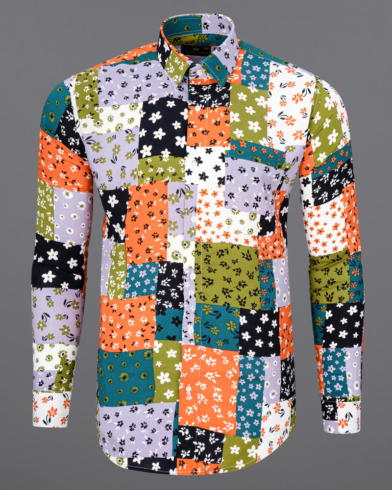 Multicolour Floral Printed Premium Tencel Shirt 7409-38,7409-38,7409-39,7409-39,7409-40,7409-40,7409-42,7409-42,7409-44,7409-44,7409-46,7409-46,7409-48,7409-48,7409-50,7409-50,7409-52,7409-52