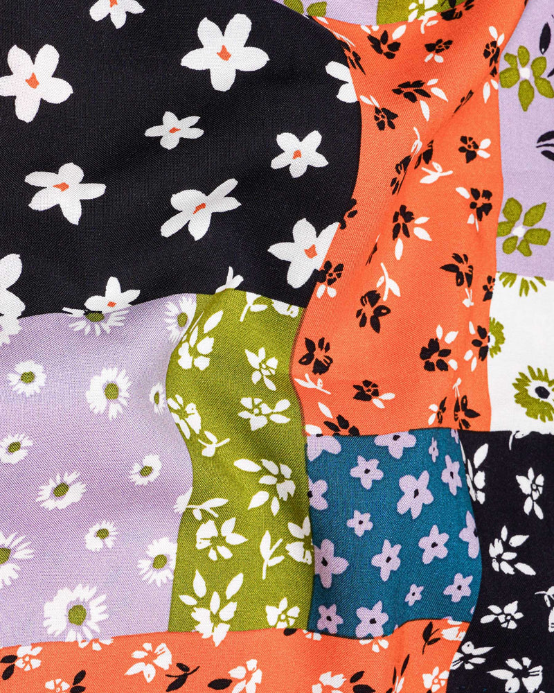 Multicolour Floral Printed Premium Tencel Shirt 7409-38,7409-38,7409-39,7409-39,7409-40,7409-40,7409-42,7409-42,7409-44,7409-44,7409-46,7409-46,7409-48,7409-48,7409-50,7409-50,7409-52,7409-52