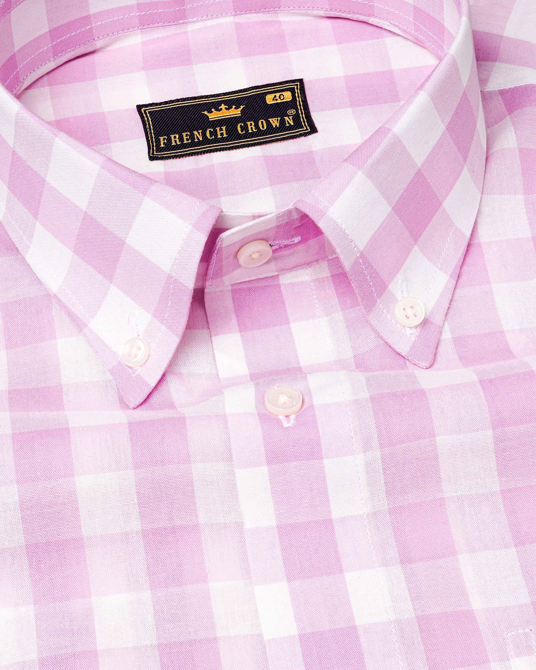 Melanie Pink and White Checkered Premium Cotton Shirt 7411-BD-38,7411-BD-38,7411-BD-39,7411-BD-39,7411-BD-40,7411-BD-40,7411-BD-42,7411-BD-42,7411-BD-44,7411-BD-44,7411-BD-46,7411-BD-46,7411-BD-48,7411-BD-48,7411-BD-50,7411-BD-50,7411-BD-52,7411-BD-52