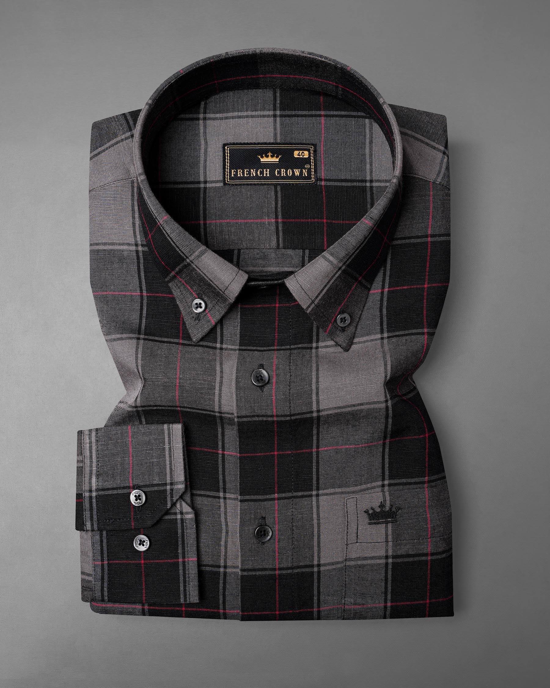 Jade Black and Wenge Gray Plaid Luxurious Linen Shirt 7418-BD-BLK-38,7418-BD-BLK-38,7418-BD-BLK-39,7418-BD-BLK-39,7418-BD-BLK-40,7418-BD-BLK-40,7418-BD-BLK-42,7418-BD-BLK-42,7418-BD-BLK-44,7418-BD-BLK-44,7418-BD-BLK-46,7418-BD-BLK-46,7418-BD-BLK-48,7418-BD-BLK-48,7418-BD-BLK-50,7418-BD-BLK-50,7418-BD-BLK-52,7418-BD-BLK-52