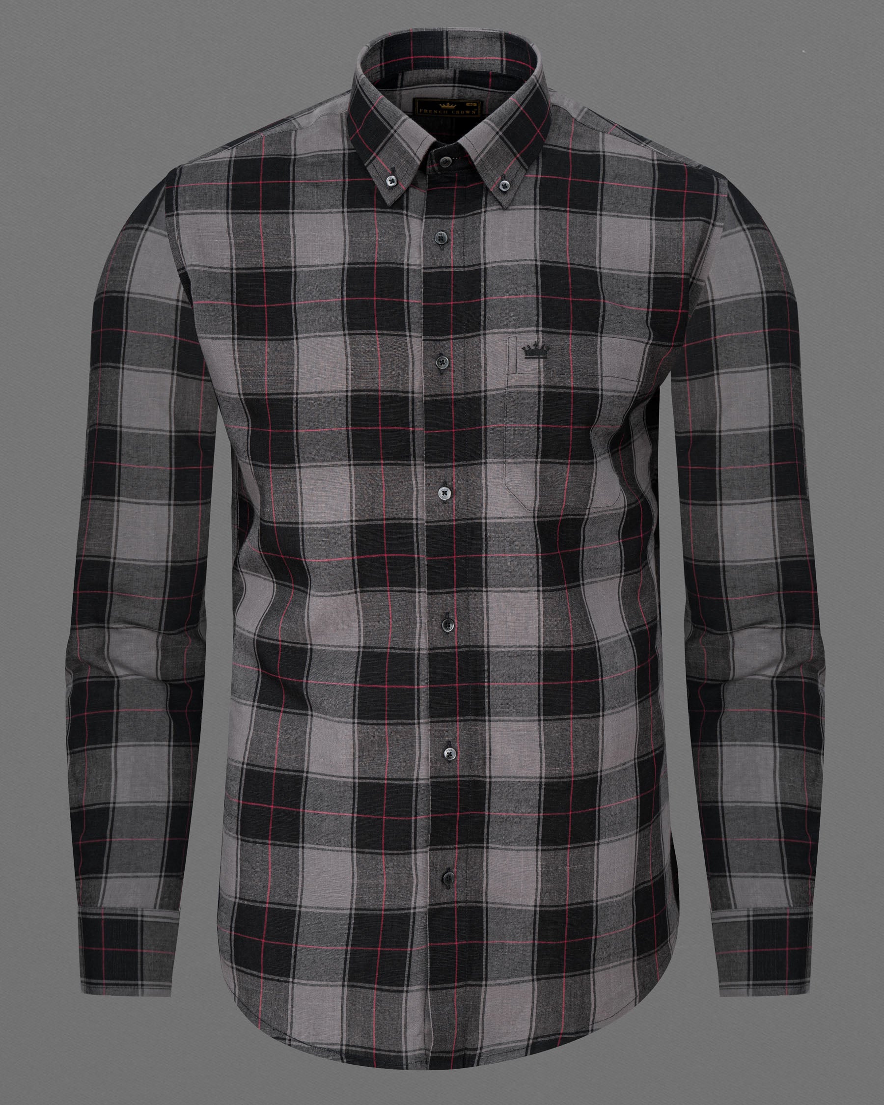 Jade Black and Wenge Gray Plaid Luxurious Linen Shirt 7418-BD-BLK-38,7418-BD-BLK-38,7418-BD-BLK-39,7418-BD-BLK-39,7418-BD-BLK-40,7418-BD-BLK-40,7418-BD-BLK-42,7418-BD-BLK-42,7418-BD-BLK-44,7418-BD-BLK-44,7418-BD-BLK-46,7418-BD-BLK-46,7418-BD-BLK-48,7418-BD-BLK-48,7418-BD-BLK-50,7418-BD-BLK-50,7418-BD-BLK-52,7418-BD-BLK-52