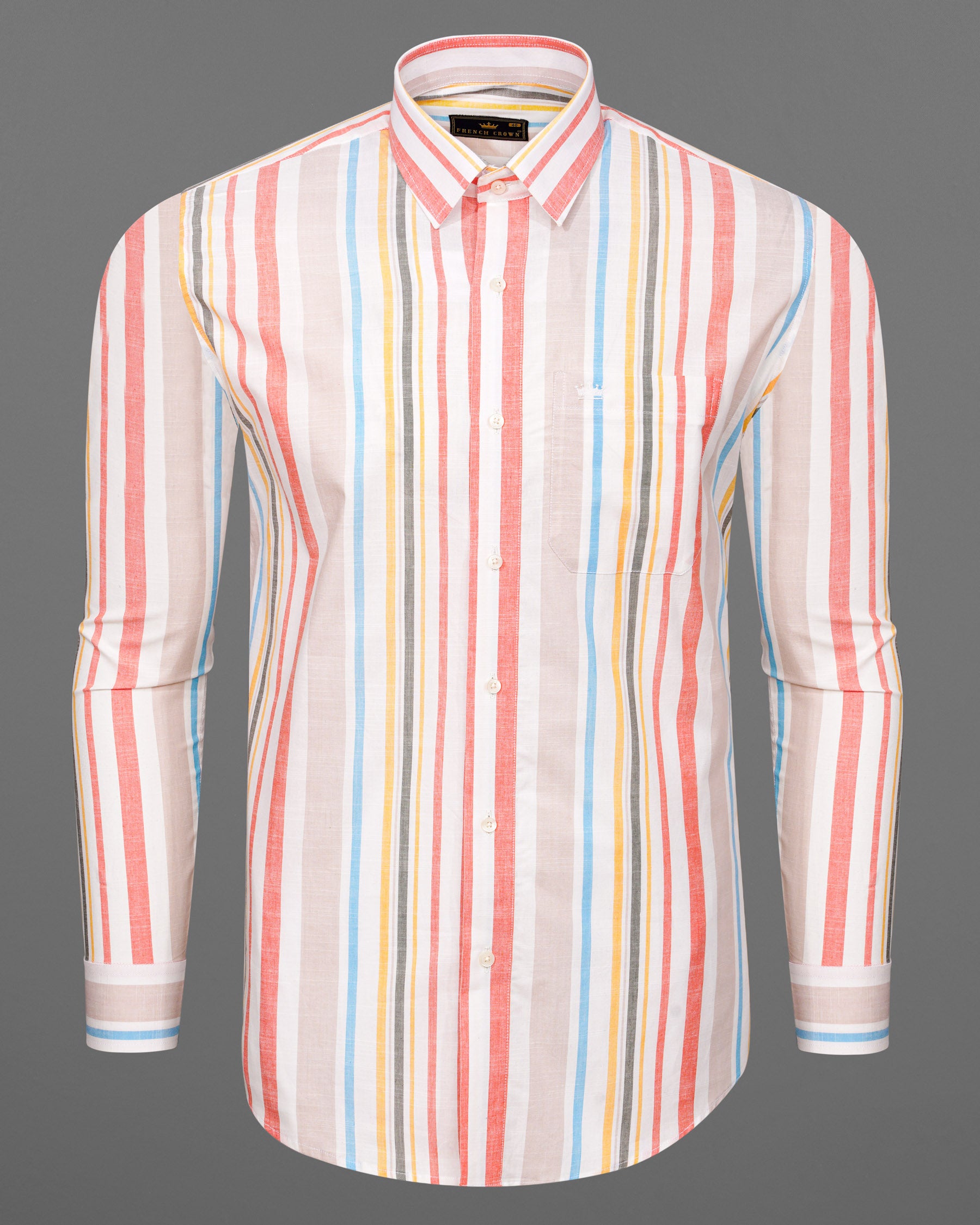 Light Pink with Swirl Gray Striped Luxurious Linen Shirt 7422-38,7422-38,7422-39,7422-39,7422-40,7422-40,7422-42,7422-42,7422-44,7422-44,7422-46,7422-46,7422-48,7422-48,7422-50,7422-50,7422-52,7422-52