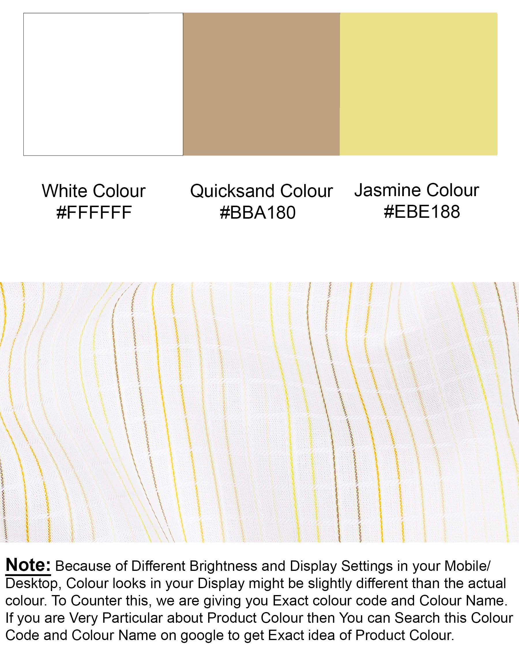 Off White with yellow Striped Dobby Textured Premium Giza Cotton Shirt 7459-YL-38, 7459-YL-H-38, 7459-YL-39, 7459-YL-H-39, 7459-YL-40, 7459-YL-H-40, 7459-YL-42, 7459-YL-H-42, 7459-YL-44, 7459-YL-H-44, 7459-YL-46, 7459-YL-H-46, 7459-YL-48, 7459-YL-H-48, 7459-YL-50, 7459-YL-H-50, 7459-YL-52, 7459-YL-H-52