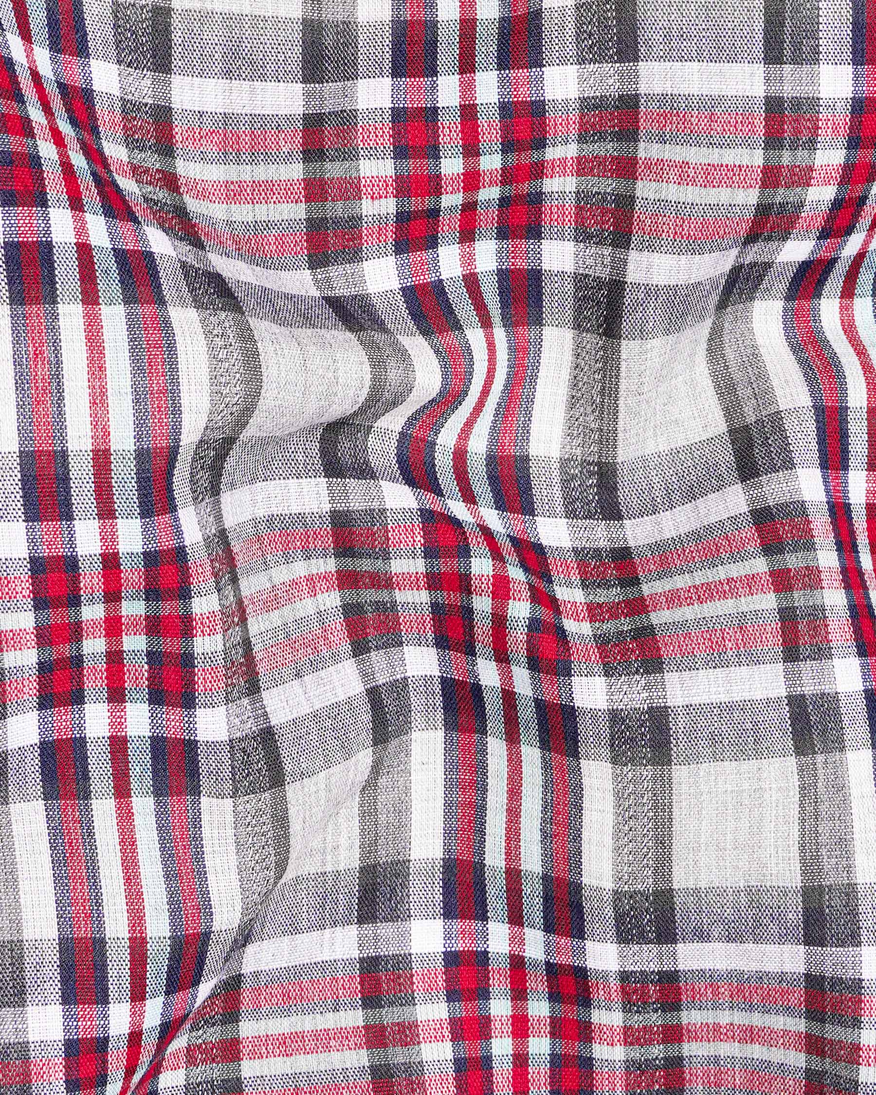 Shiraz Red with Fedora Gray Plaid Premium Cotton Shirt