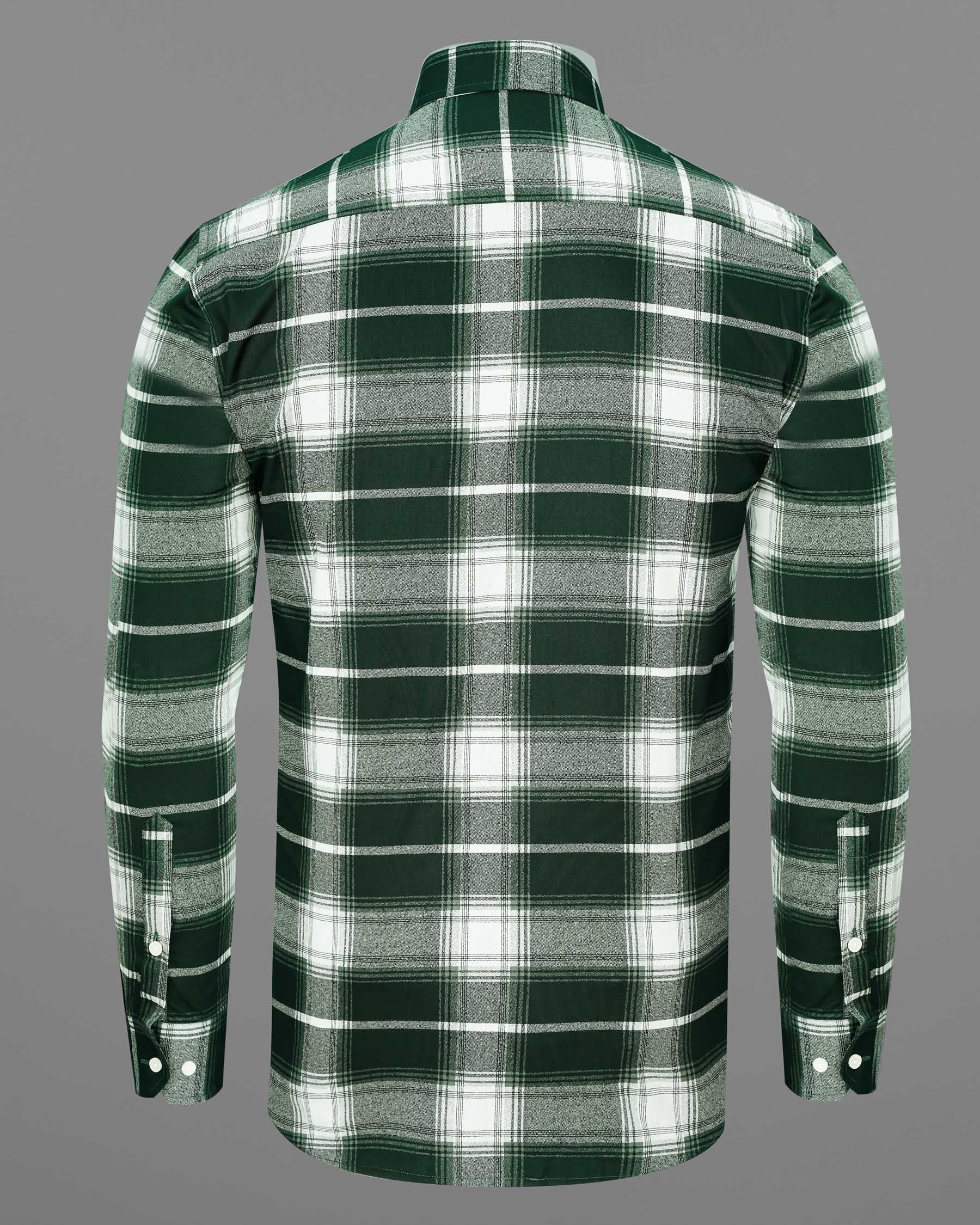 Timber Green with Bright White Twill Plaid Premium Cotton Shirt 7467-38, 7467-H-38, 7467-39, 7467-H-39, 7467-40, 7467-H-40, 7467-42, 7467-H-42, 7467-44, 7467-H-44, 7467-46, 7467-H-46, 7467-48, 7467-H-48, 7467-50, 7467-H-50, 7467-52, 7467-H-52