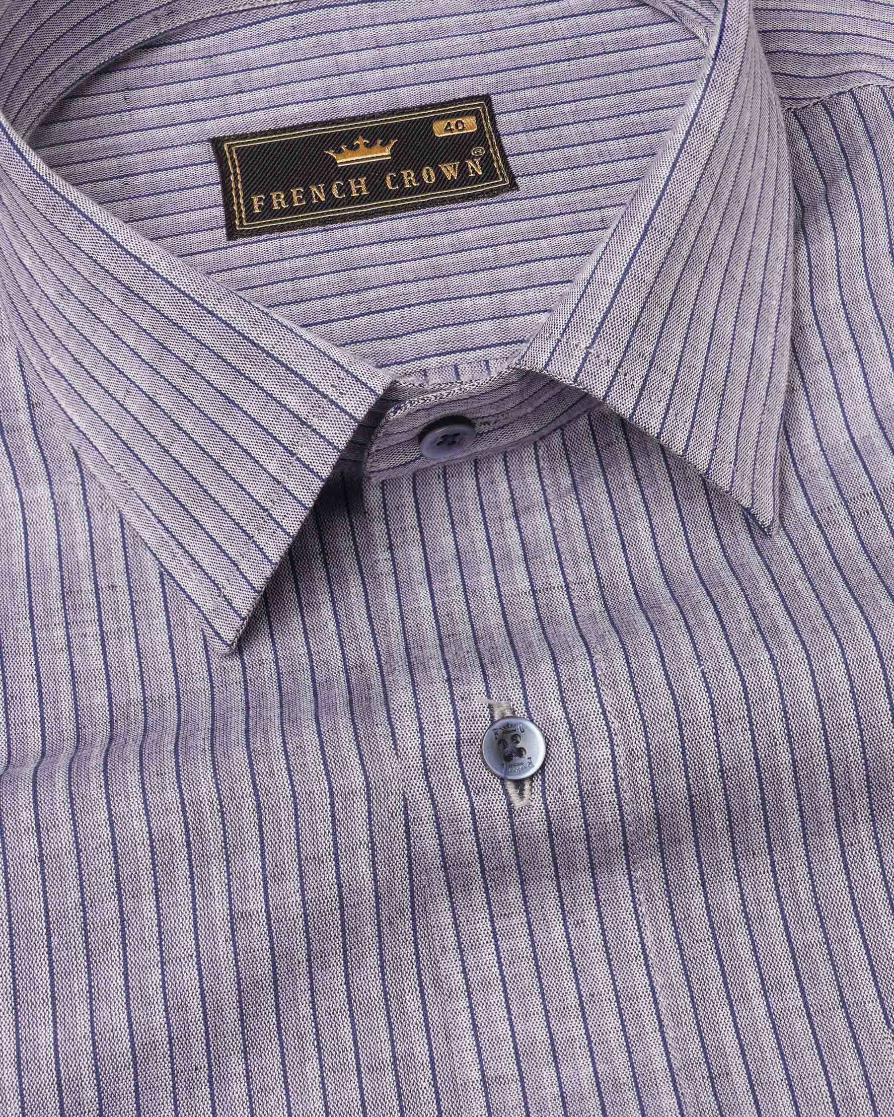 Venus Purple Pinstriped Luxurious Linen Shirt 7473-BLE-38, 7473-BLE-H-38, 7473-BLE-39, 7473-BLE-H-39, 7473-BLE-40, 7473-BLE-H-40, 7473-BLE-42, 7473-BLE-H-42, 7473-BLE-44, 7473-BLE-H-44, 7473-BLE-46, 7473-BLE-H-46, 7473-BLE-48, 7473-BLE-H-48, 7473-BLE-50, 7473-BLE-H-50, 7473-BLE-52, 7473-BLE-H-52