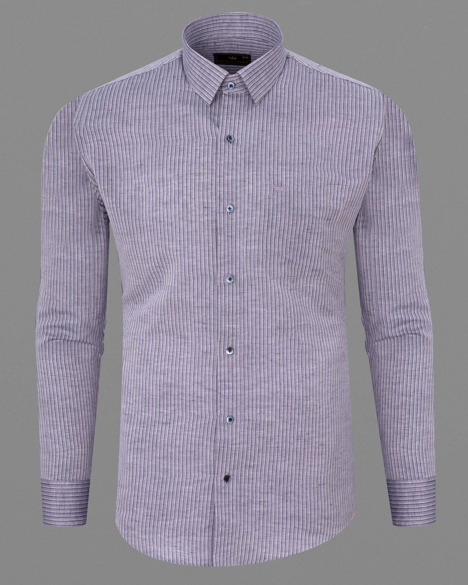 Venus Purple Pinstriped Luxurious Linen Shirt 7473-BLE-38, 7473-BLE-H-38, 7473-BLE-39, 7473-BLE-H-39, 7473-BLE-40, 7473-BLE-H-40, 7473-BLE-42, 7473-BLE-H-42, 7473-BLE-44, 7473-BLE-H-44, 7473-BLE-46, 7473-BLE-H-46, 7473-BLE-48, 7473-BLE-H-48, 7473-BLE-50, 7473-BLE-H-50, 7473-BLE-52, 7473-BLE-H-52