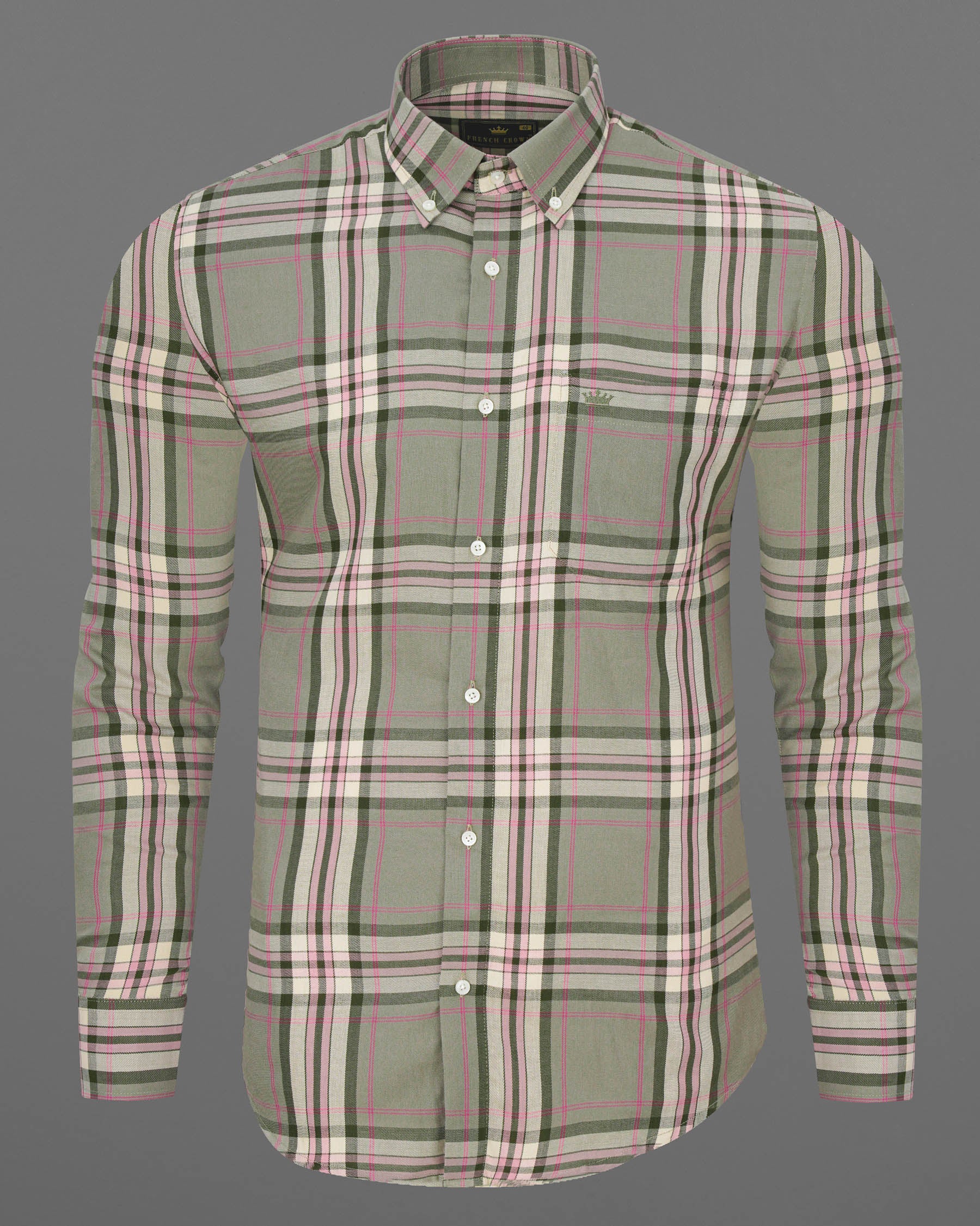Mountain Mist Green Twill Plaid Premium Cotton Shirt 7481-BD-38, 7481-BD-H-38, 7481-BD-39, 7481-BD-H-39, 7481-BD-40, 7481-BD-H-40, 7481-BD-42, 7481-BD-H-42, 7481-BD-44, 7481-BD-H-44, 7481-BD-46, 7481-BD-H-46, 7481-BD-48, 7481-BD-H-48, 7481-BD-50, 7481-BD-H-50, 7481-BD-52, 7481-BD-H-52