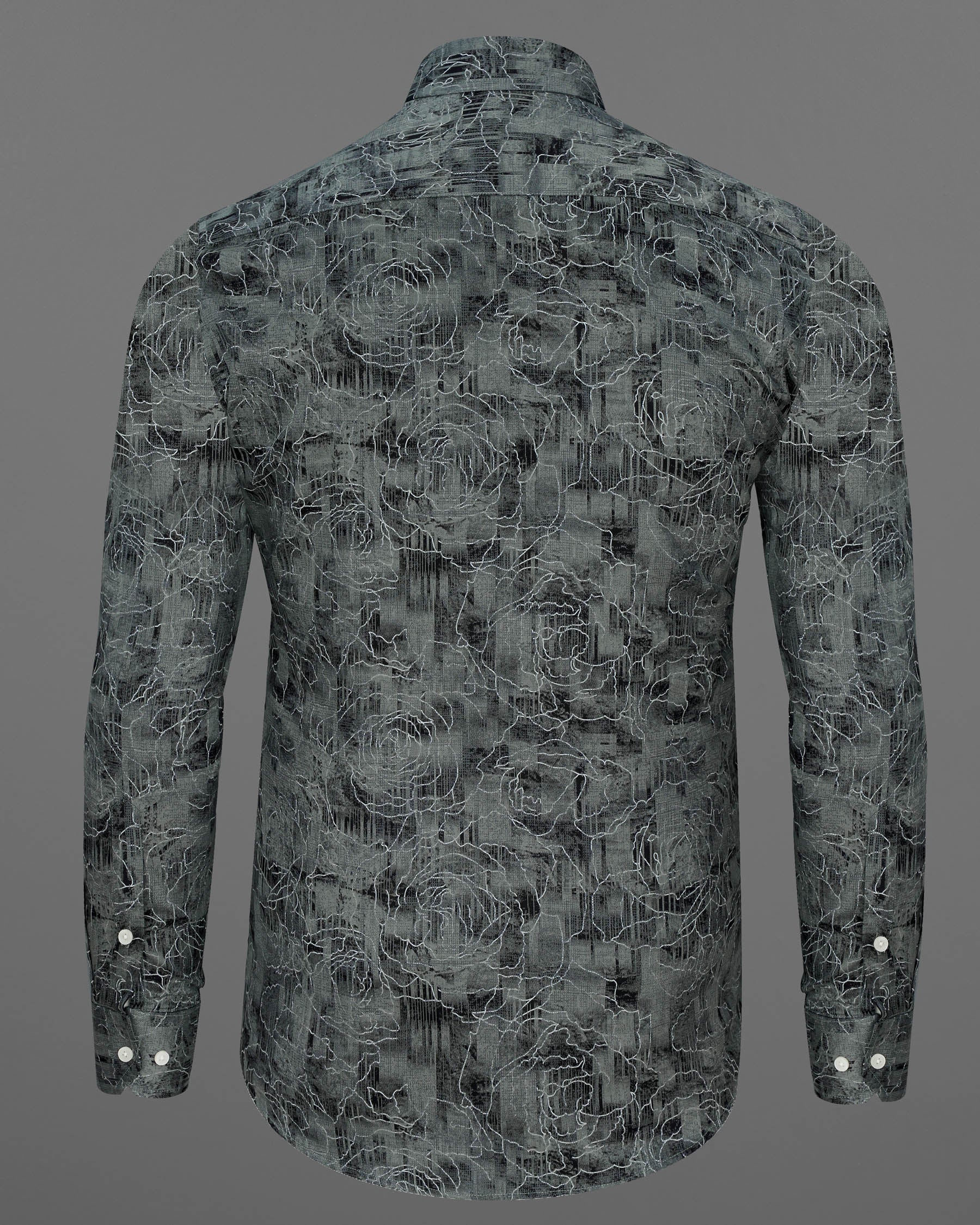 Dark Slate Gray Floral Printed Super Soft Premium Cotton Shirt 7482-38, 7482-H-38, 7482-39, 7482-H-39, 7482-40, 7482-H-40, 7482-42, 7482-H-42, 7482-44, 7482-H-44, 7482-46, 7482-H-46, 7482-48, 7482-H-48, 7482-50, 7482-H-50, 7482-52, 7482-H-52
