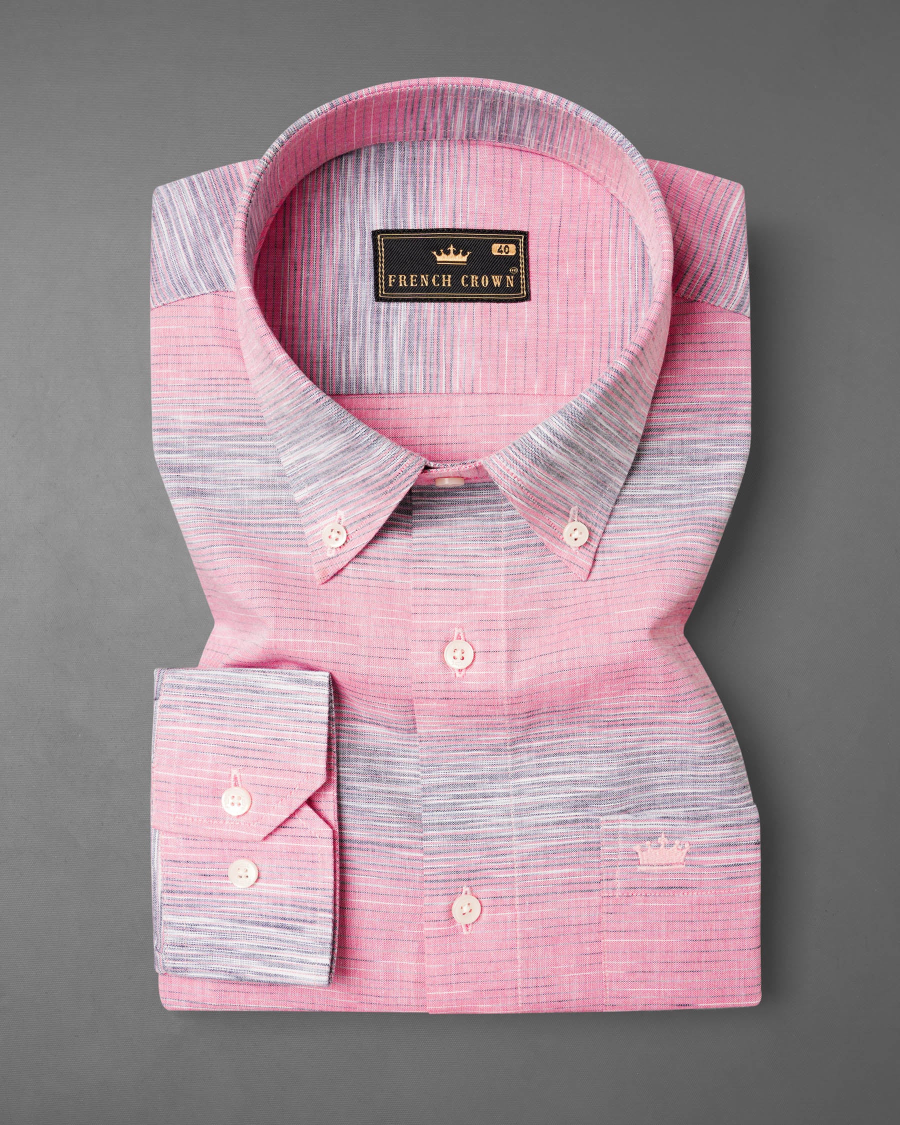 Pale Chestnut Pink And Hurricane Gray Striped Royal Oxford Shirt 7485-BD-38, 7485-BD-H-38, 7485-BD-39, 7485-BD-H-39, 7485-BD-40, 7485-BD-H-40, 7485-BD-42, 7485-BD-H-42, 7485-BD-44, 7485-BD-H-44, 7485-BD-46, 7485-BD-H-46, 7485-BD-48, 7485-BD-H-48, 7485-BD-50, 7485-BD-H-50, 7485-BD-52, 7485-BD-H-52