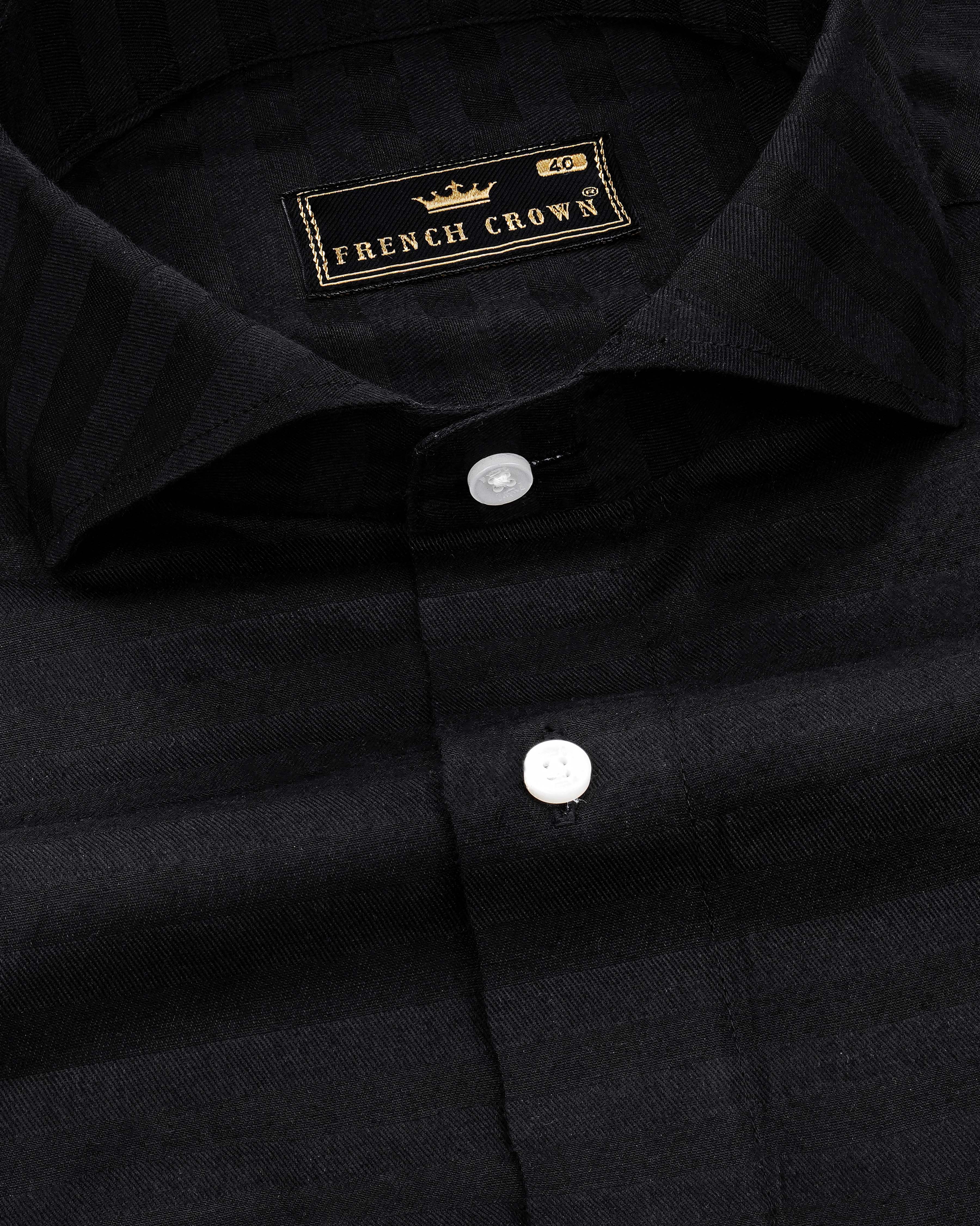 Jade Black Subtle Striped Dobby Textured Premium Giza Cotton Shirt 7508-CA-38, 7508-CA-H-38, 7508-CA-39, 7508-CA-H-39, 7508-CA-40, 7508-CA-H-40, 7508-CA-42, 7508-CA-H-42, 7508-CA-44, 7508-CA-H-44, 7508-CA-46, 7508-CA-H-46, 7508-CA-48, 7508-CA-H-48, 7508-CA-50, 7508-CA-H-50, 7508-CA-52, 7508-CA-H-52