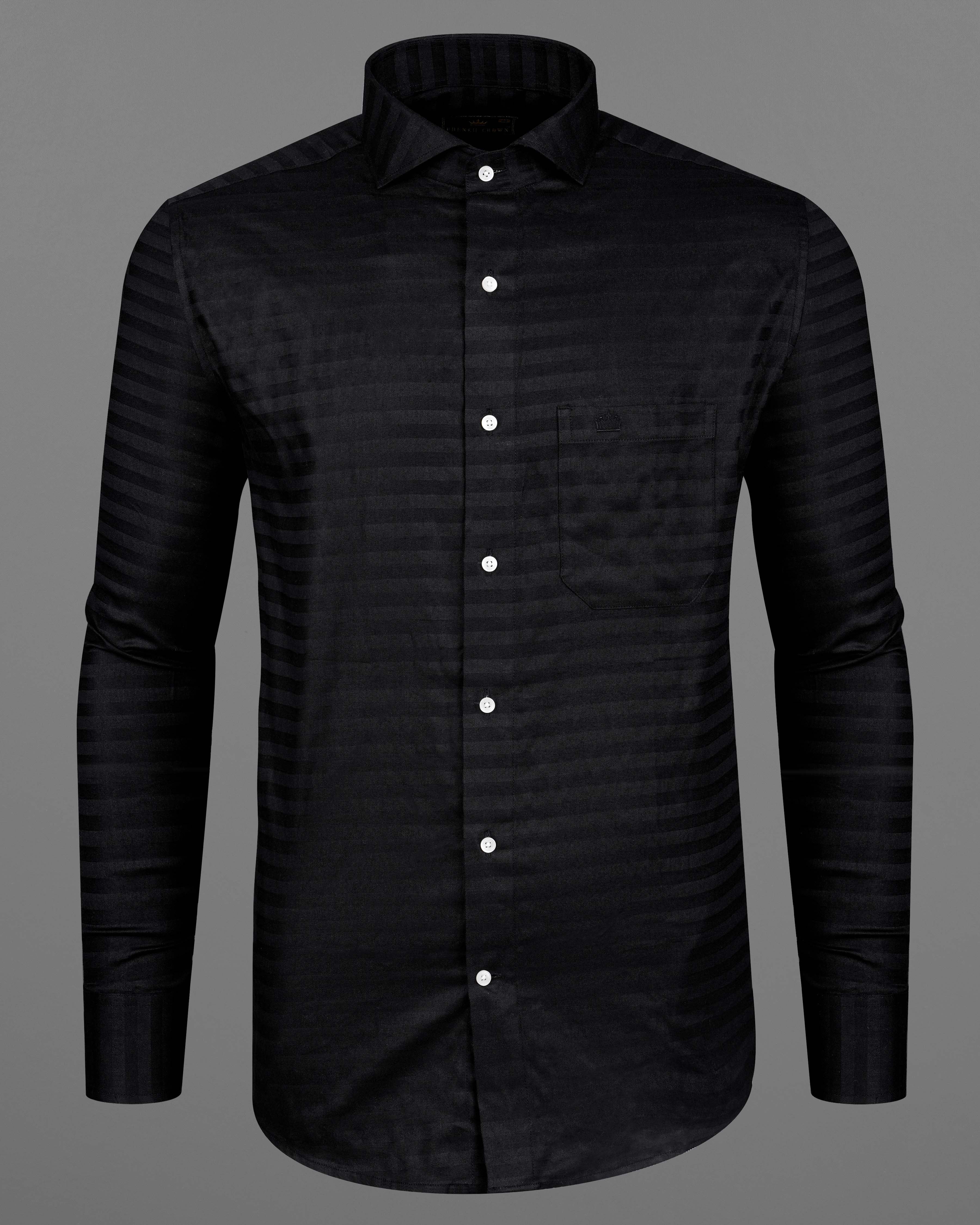Jade Black Subtle Striped Dobby Textured Premium Giza Cotton Shirt 7508-CA-38, 7508-CA-H-38, 7508-CA-39, 7508-CA-H-39, 7508-CA-40, 7508-CA-H-40, 7508-CA-42, 7508-CA-H-42, 7508-CA-44, 7508-CA-H-44, 7508-CA-46, 7508-CA-H-46, 7508-CA-48, 7508-CA-H-48, 7508-CA-50, 7508-CA-H-50, 7508-CA-52, 7508-CA-H-52
